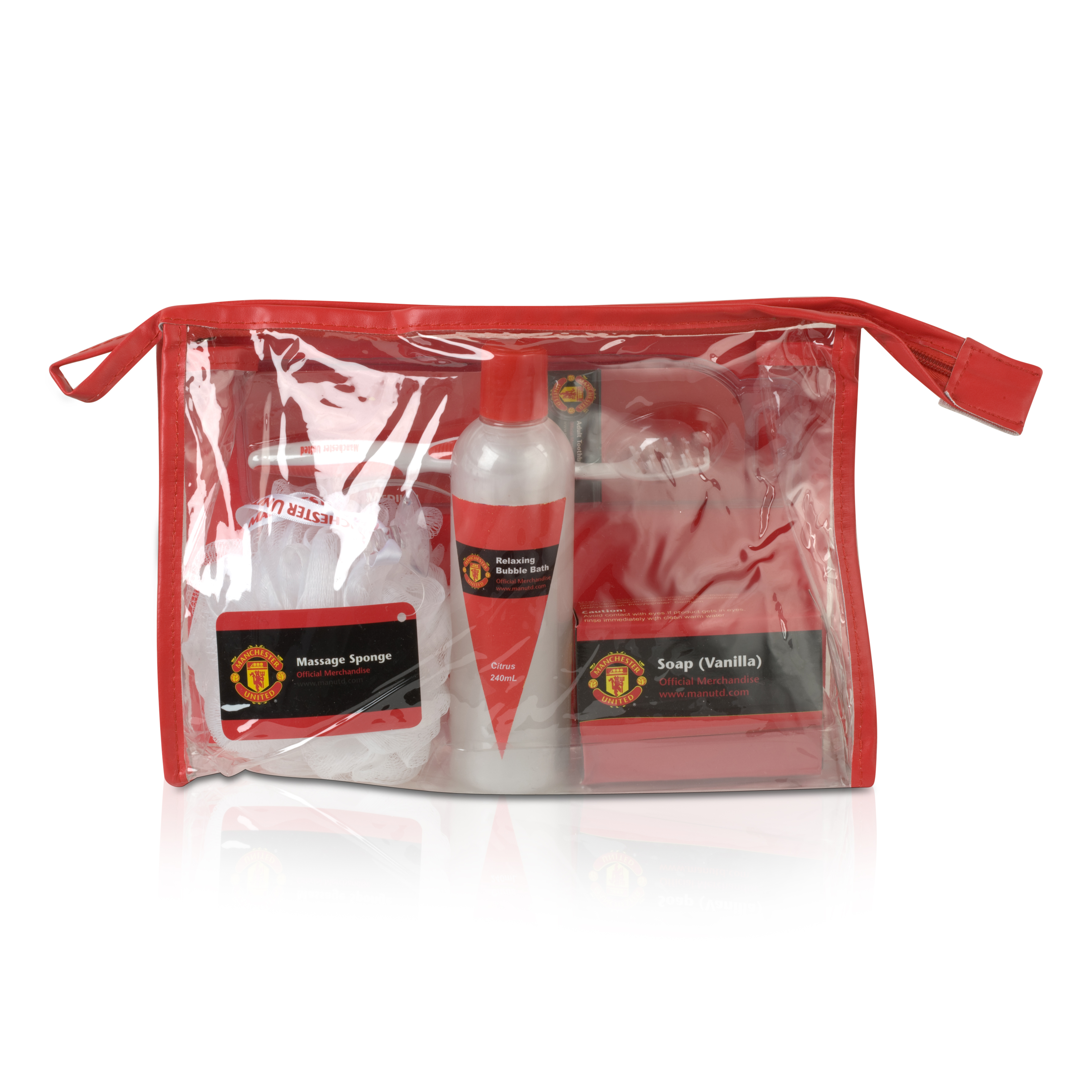 Manchester United Bathroom Wash Bag Set - Clear