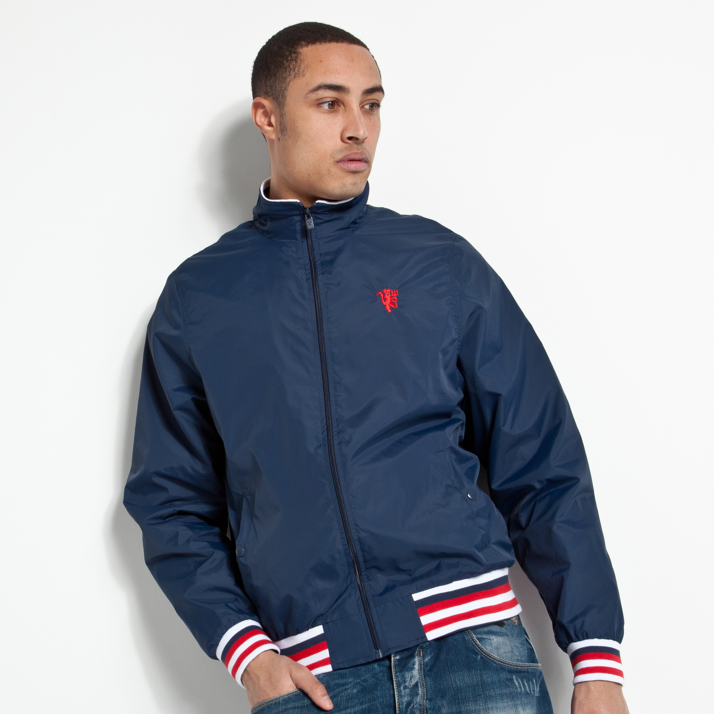Manchester United Heritage Nylon Bomber Jacket - Navy