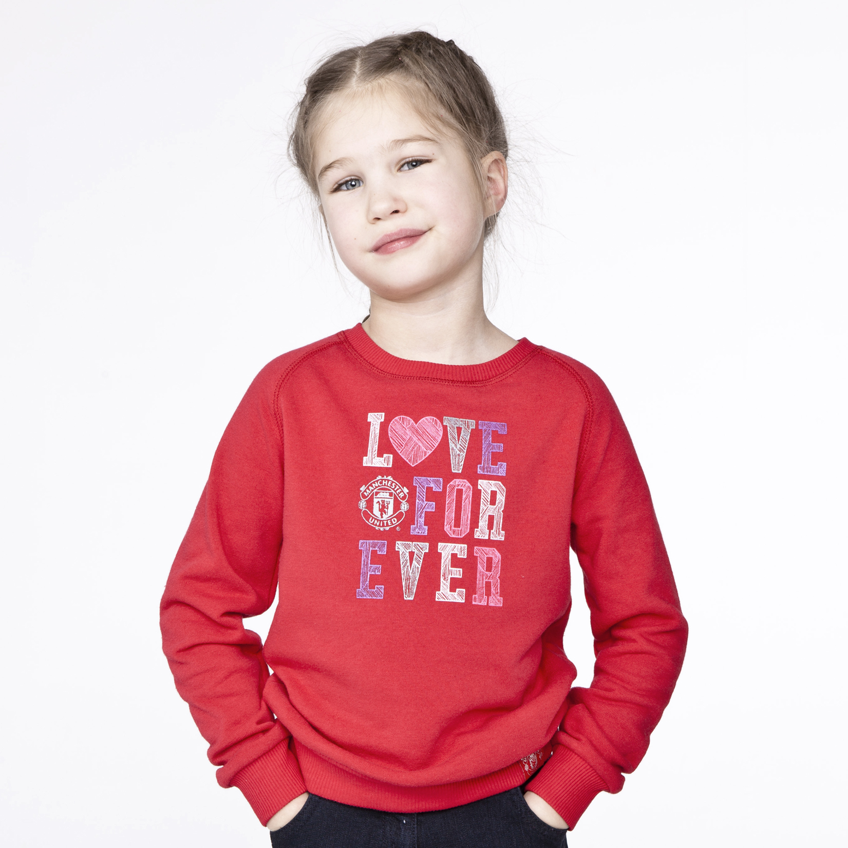 Manchester United Love For Ever Sweat - Red - Girls
