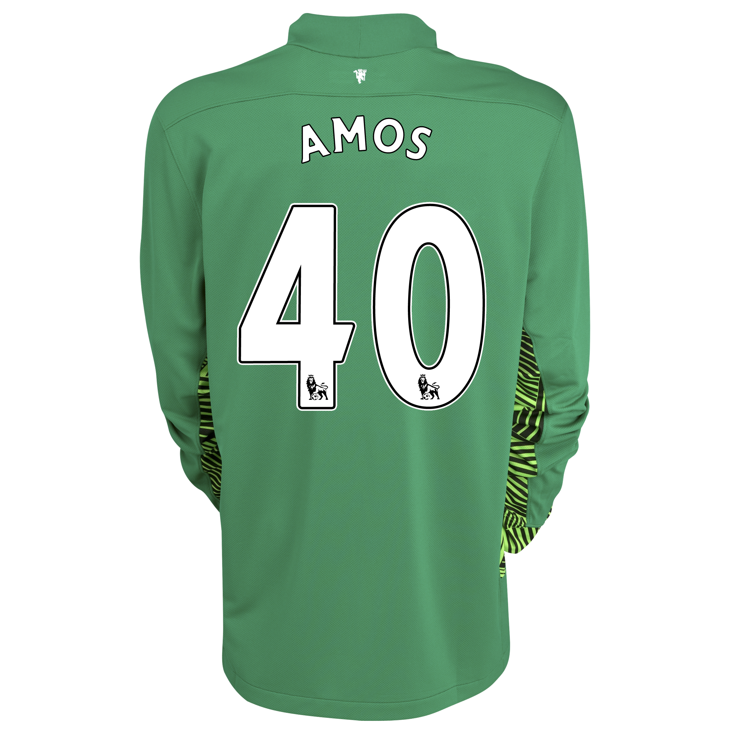 Manchester United Home Goalkeeper Shirt 201112 Lucky GreenFootball White with Amos 40 printing