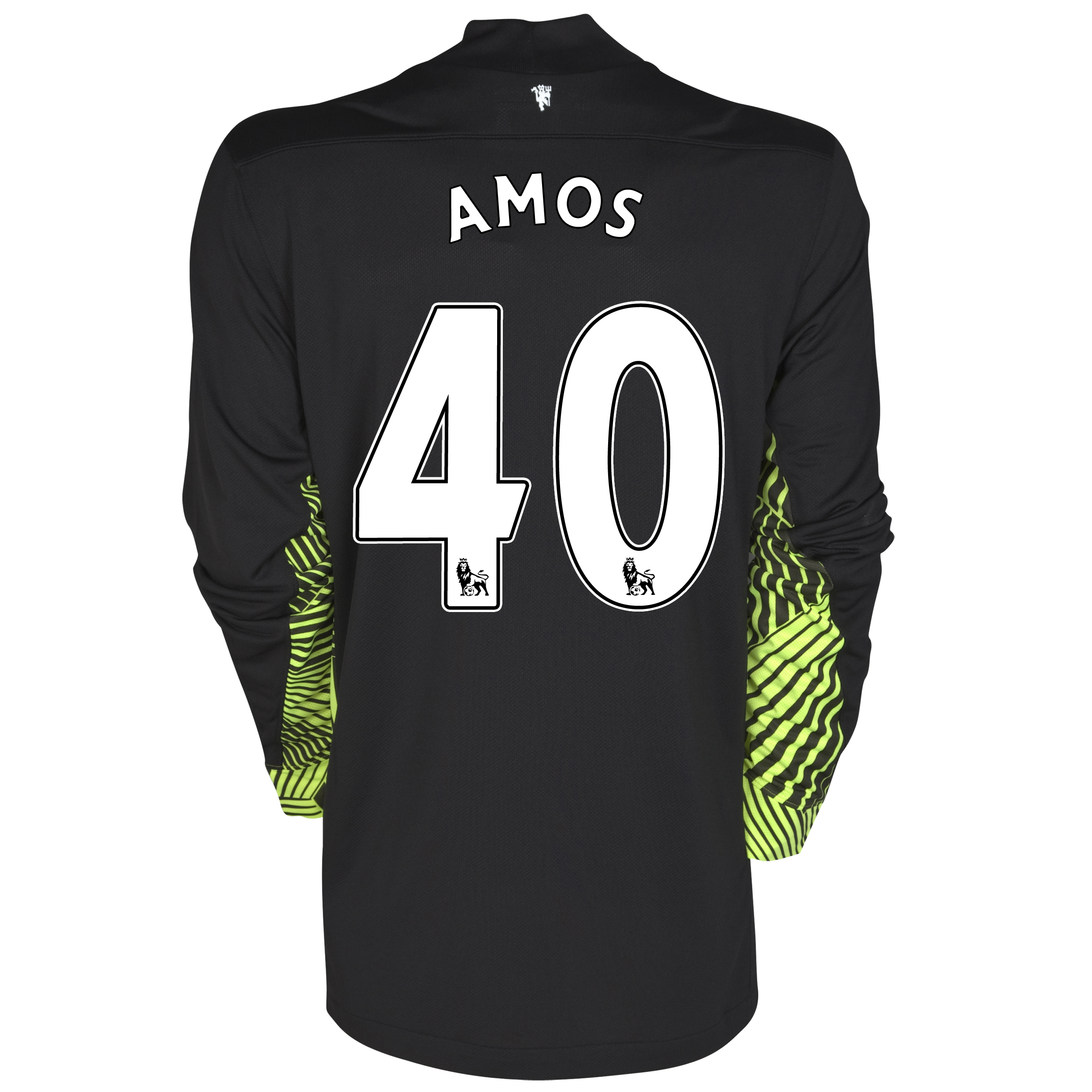 Manchester United Away Goalkeeper Shirt 2011-12 - Black-Volt with Amos 40 printing