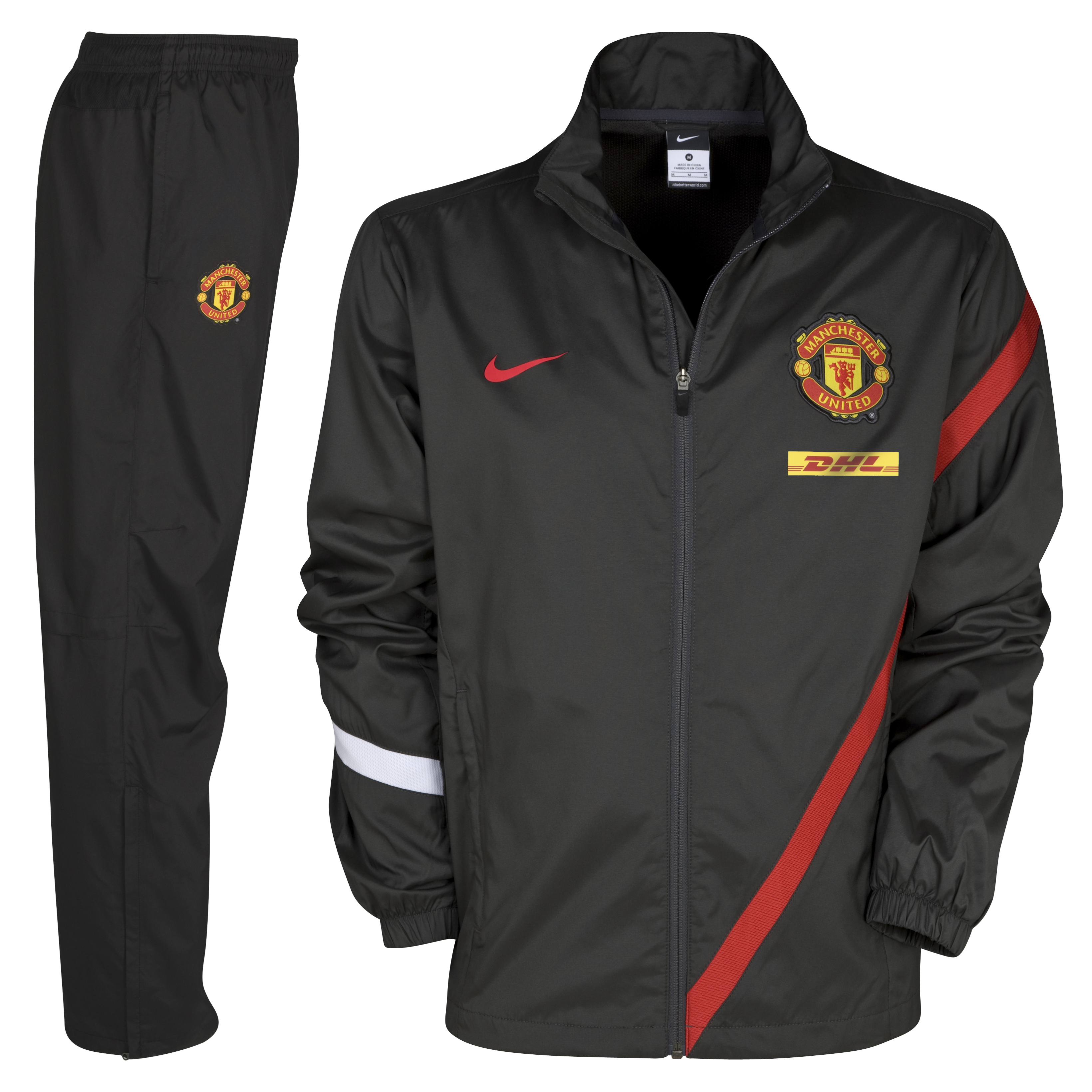 Manchester United Sideline Tracksuit - Anthracite/Diablo Red/White/Diablo Red - Youths