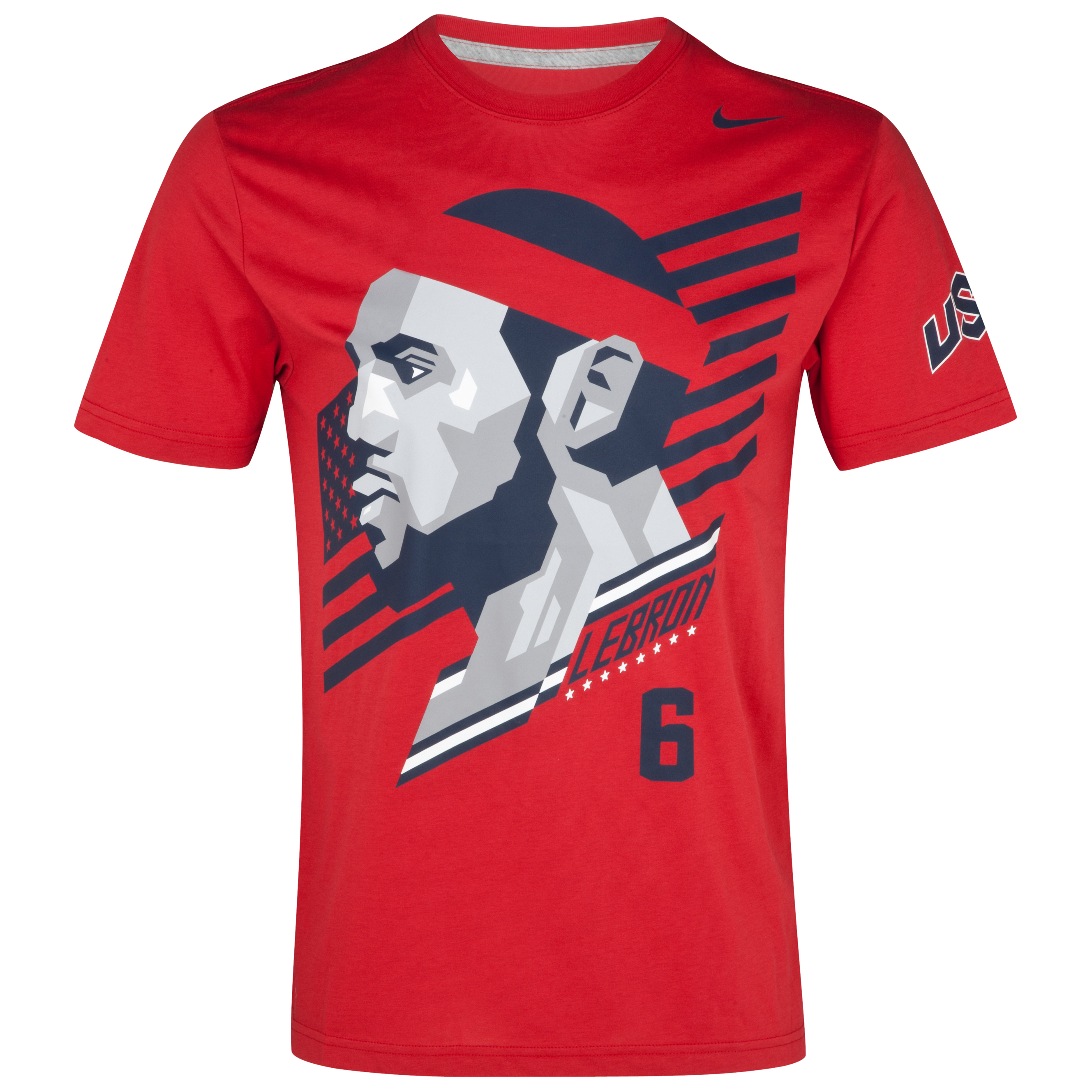 Nike USA Lebron Hero T-Shirt - Varsity Red/Dk Grey Heather