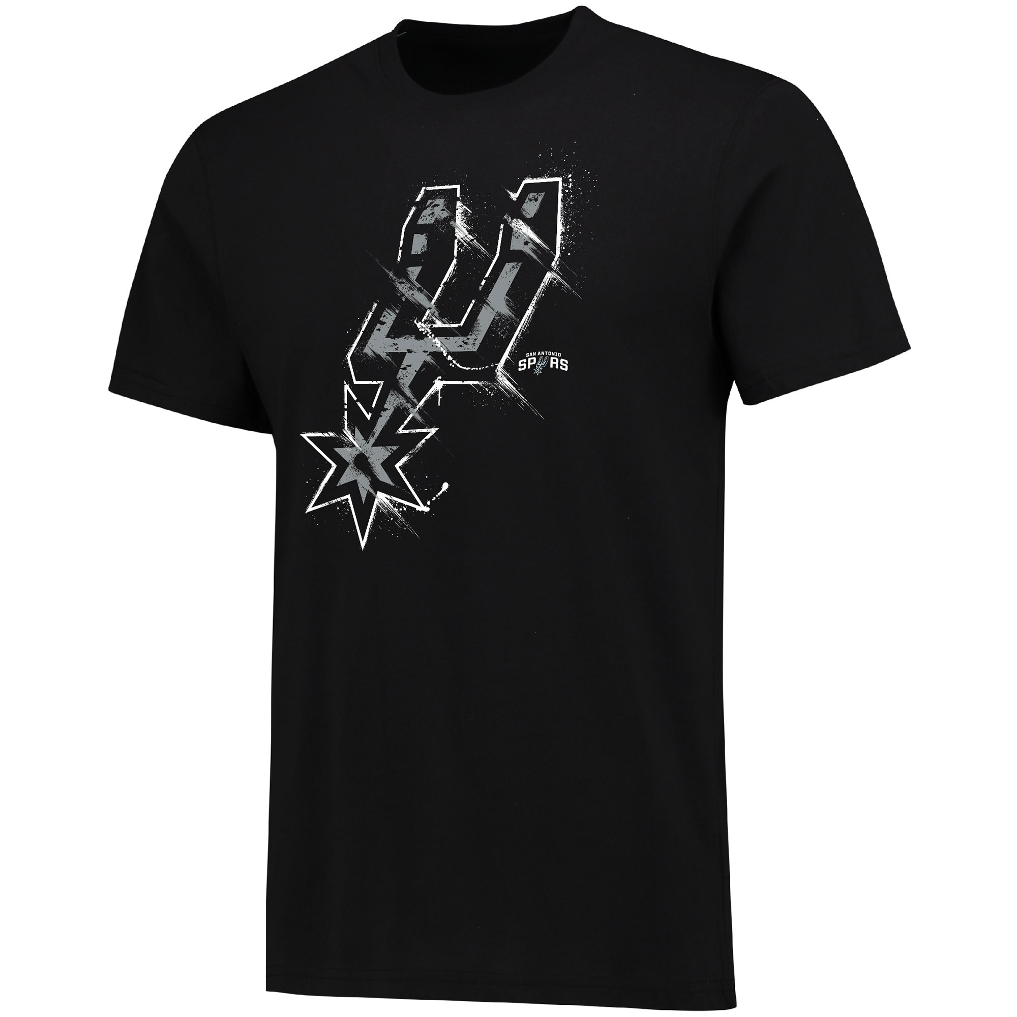 San Antonio Spurs Splatter Team Logo Core T-Shirt - Black - Mens