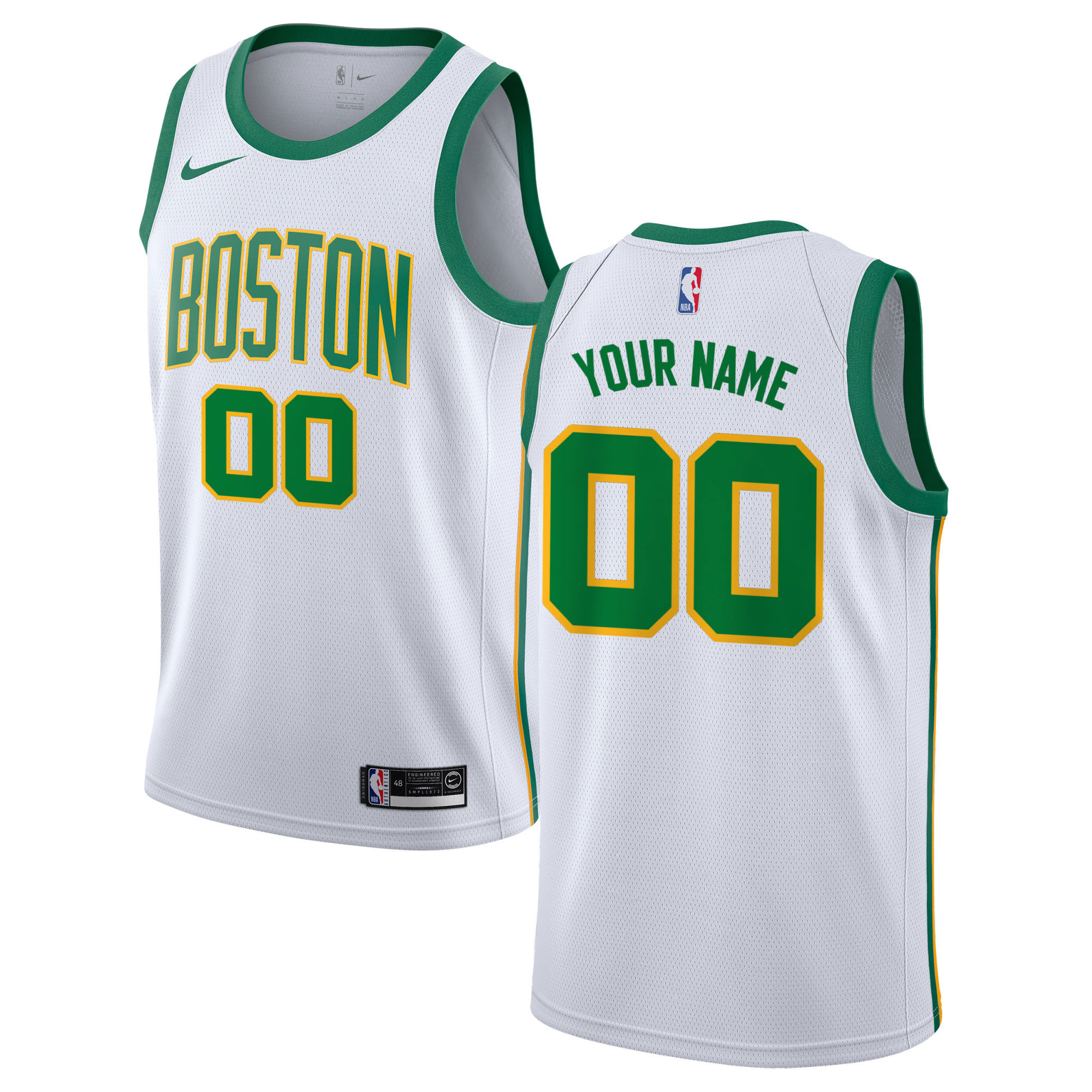 "Boston Celtics Nike City Edition Swingman Jersey - Custom - Mens"