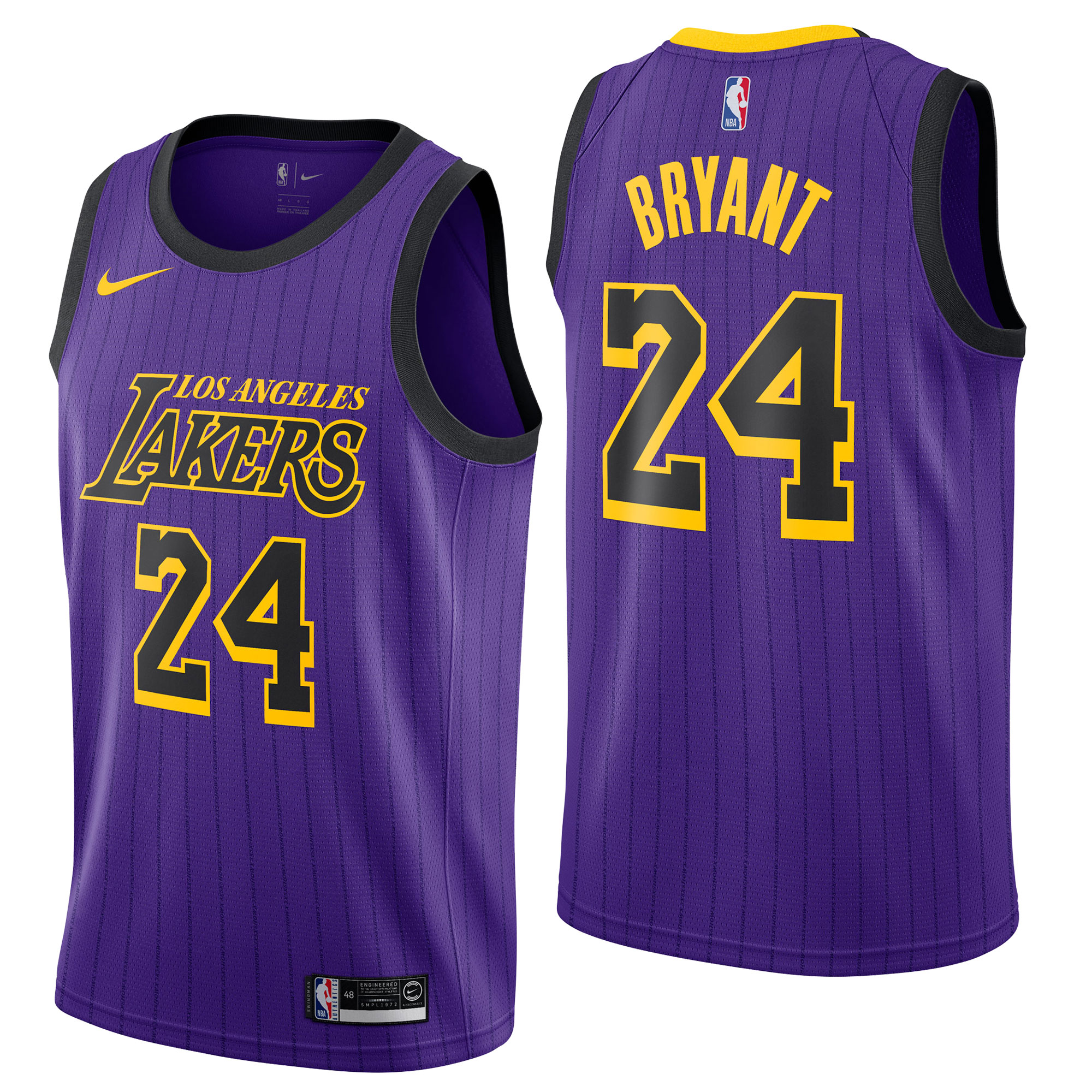 "Los Angeles Lakers Nike City Edition Swingman Jersey - No.24 - Kobe Bryant - Mens"