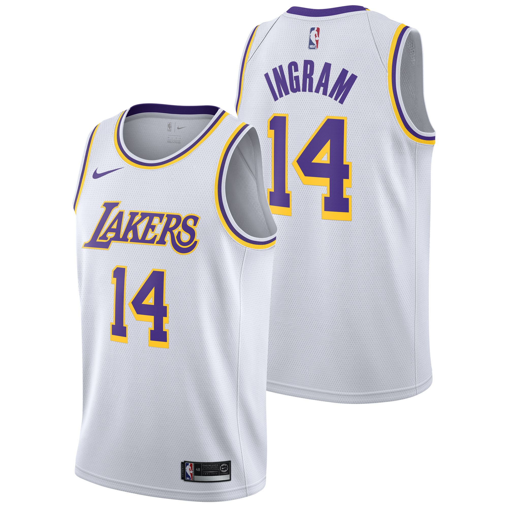 "Los Angeles Lakers Nike Association Swingman Jersey - Brandon Ingram - Mens"