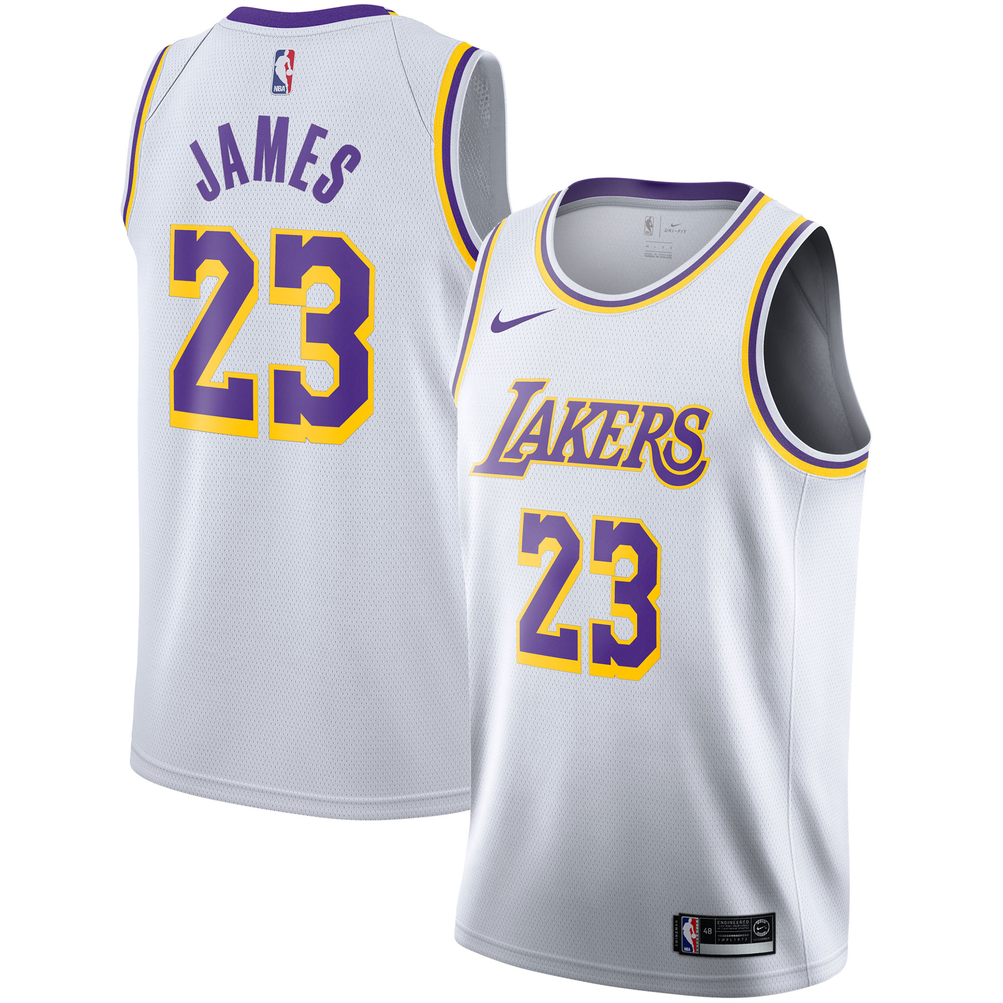 "Los Angeles Lakers Nike Association Swingman Jersey - LeBron James - Mens"