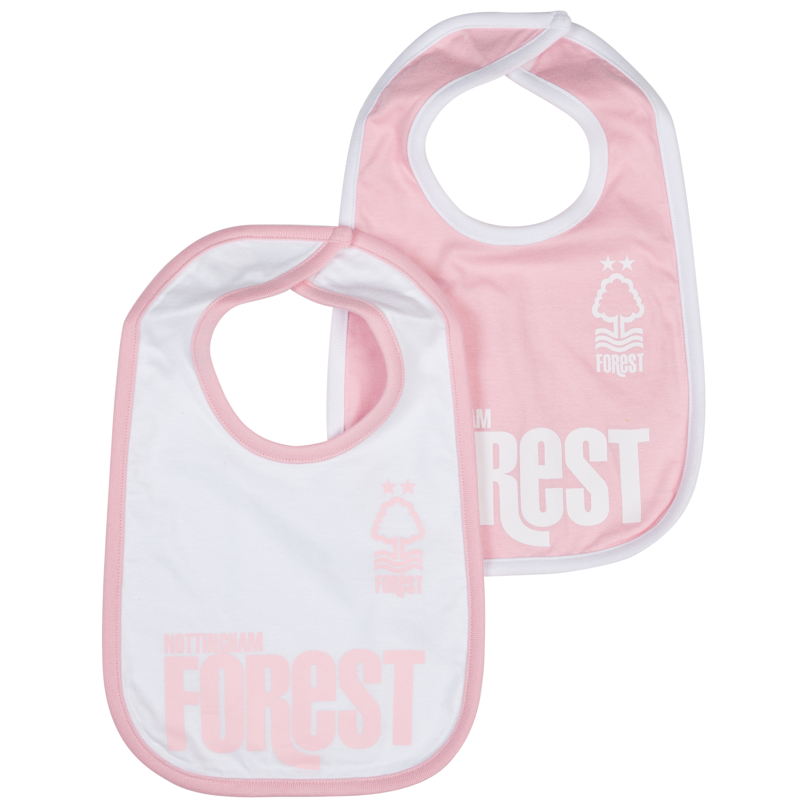 Nottingham Forest Pack of 2 Kit Bibs - Pink/White - Baby