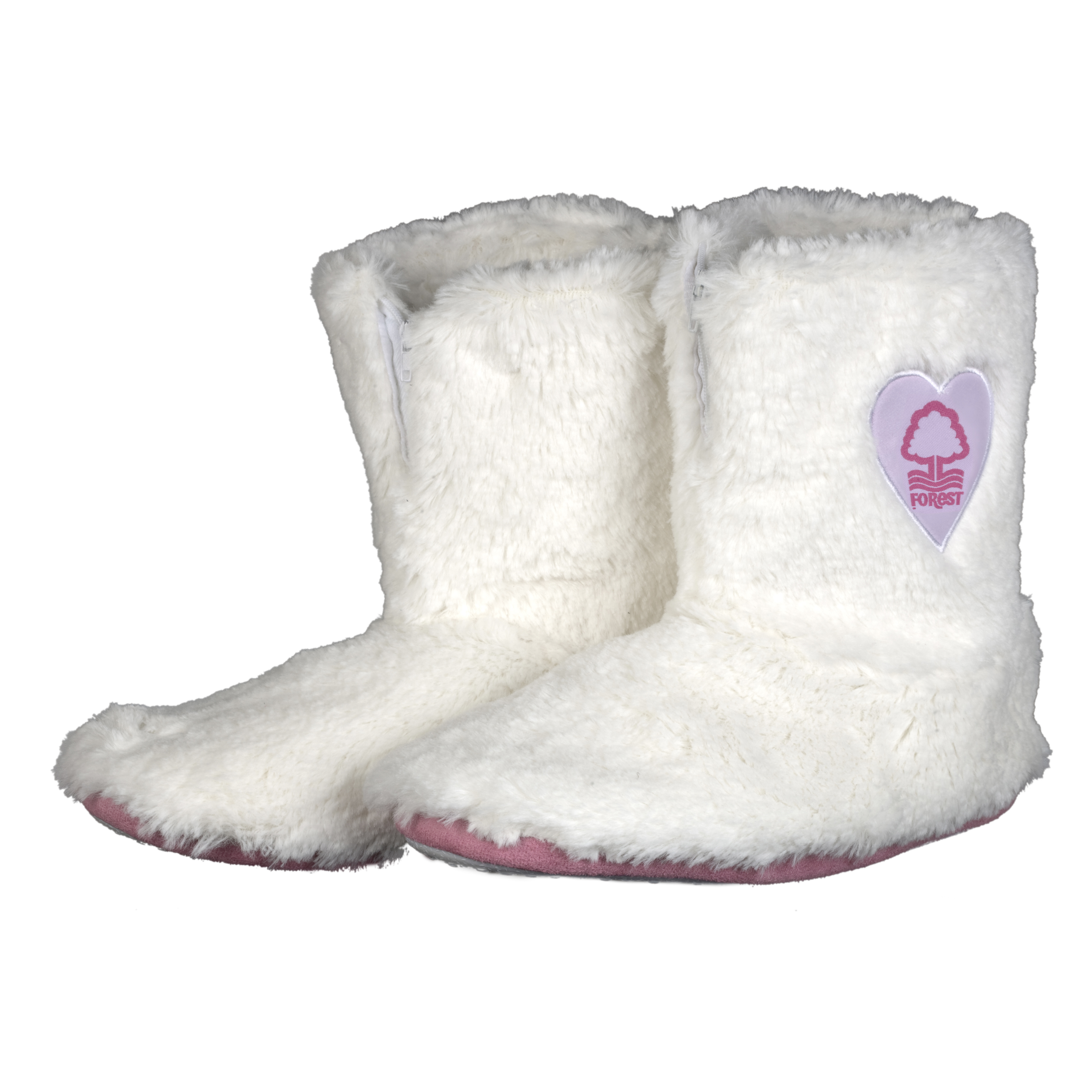 Nottingham Forest Fuzzie Fur Boot Slipper Cream Girls