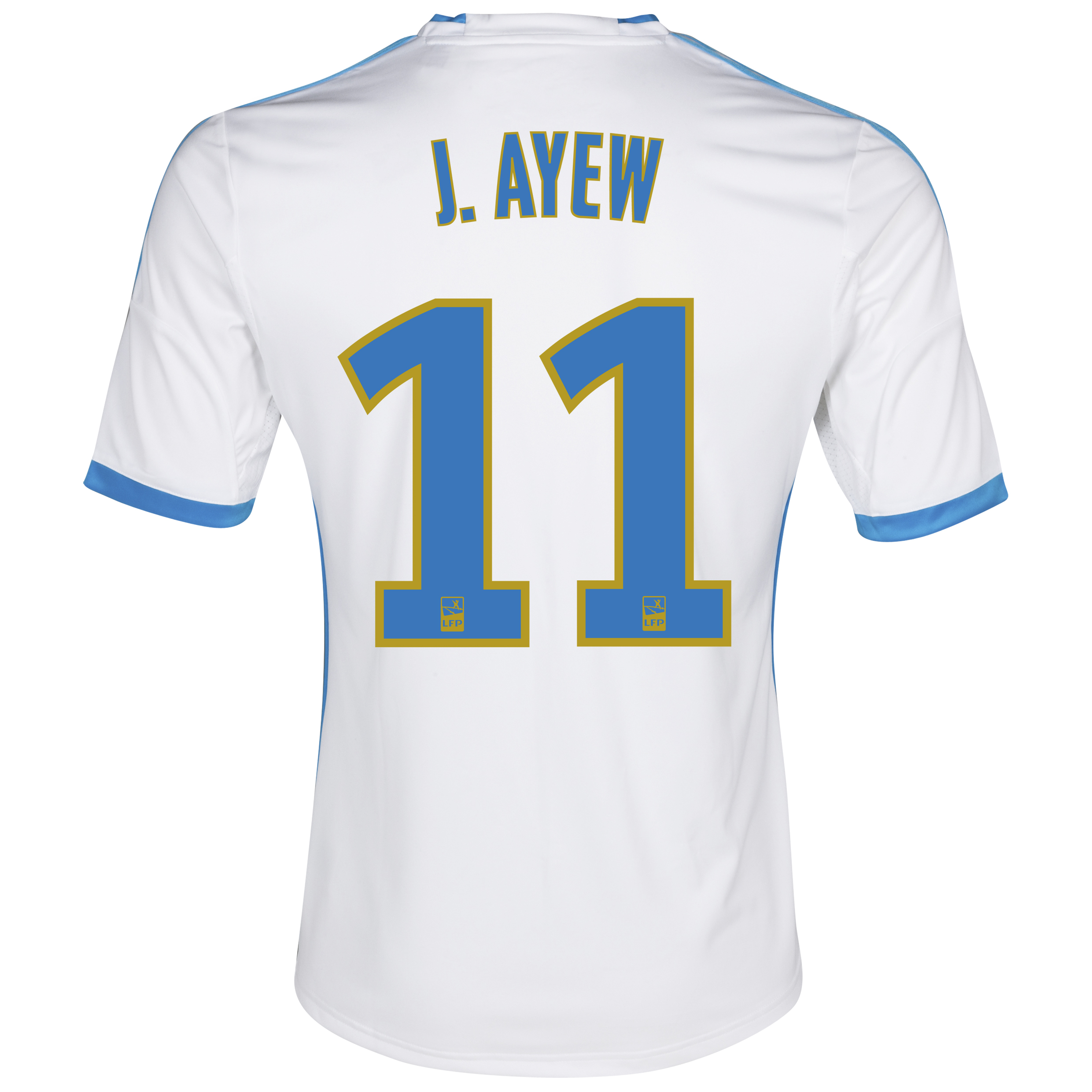 Maillot Domicile Olympique de Marseille 2013/14 - Flocage J. Ayew 8 - Manches Courtes - Blanc/Bleu - Homme