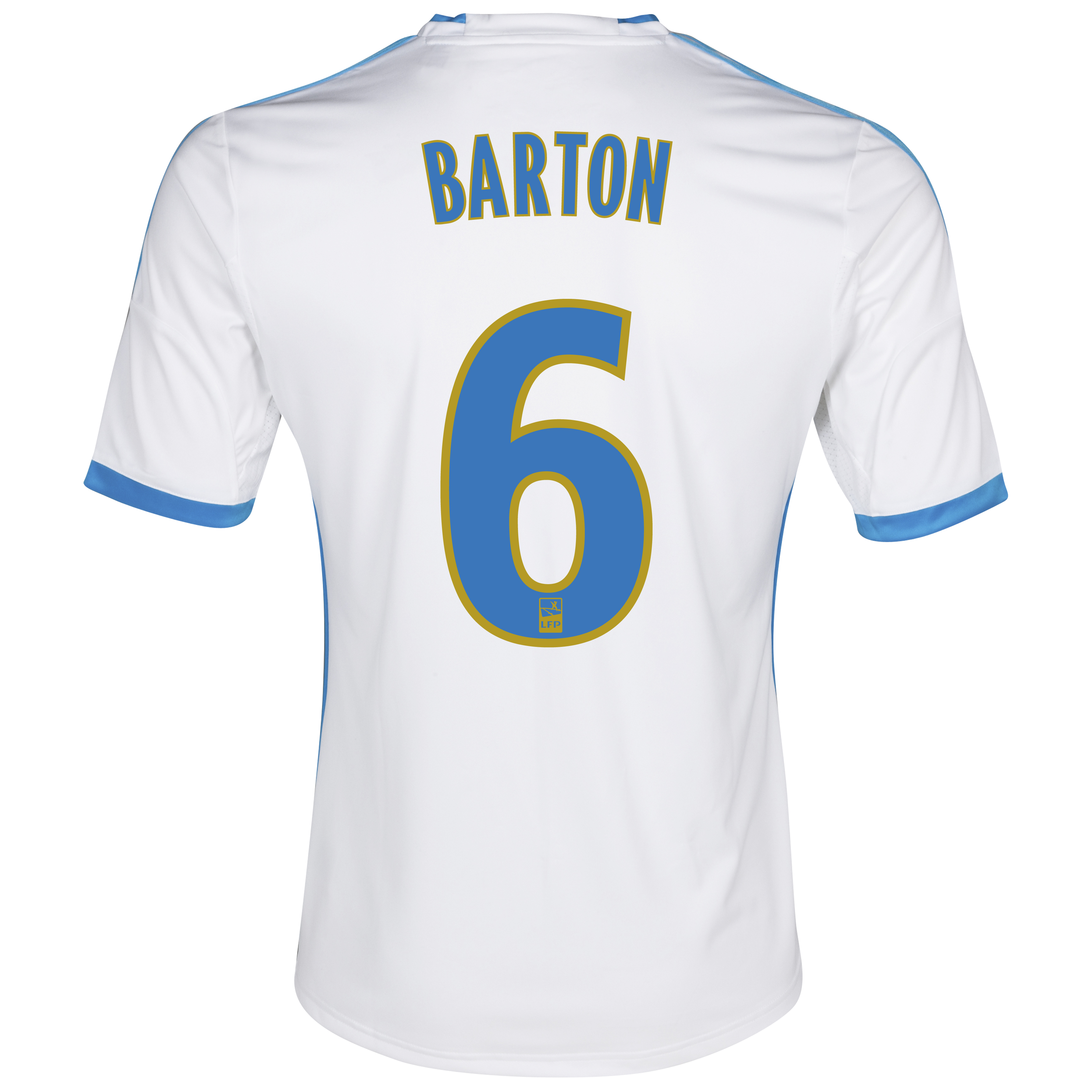 Olympique de Marseille Home Shirt SS 2013/14 - Kids White with Barton 6 printing