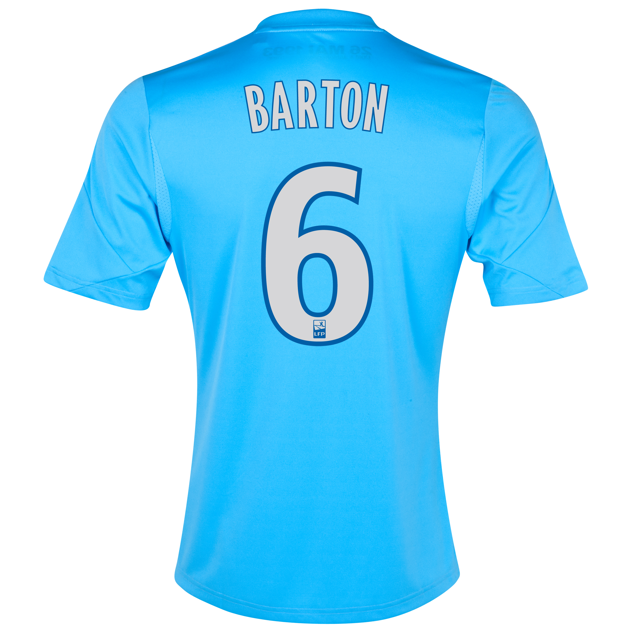 Olympique De Marseille Third Shirt SS 2013/14 - Mens Blue with Barton 6 printing