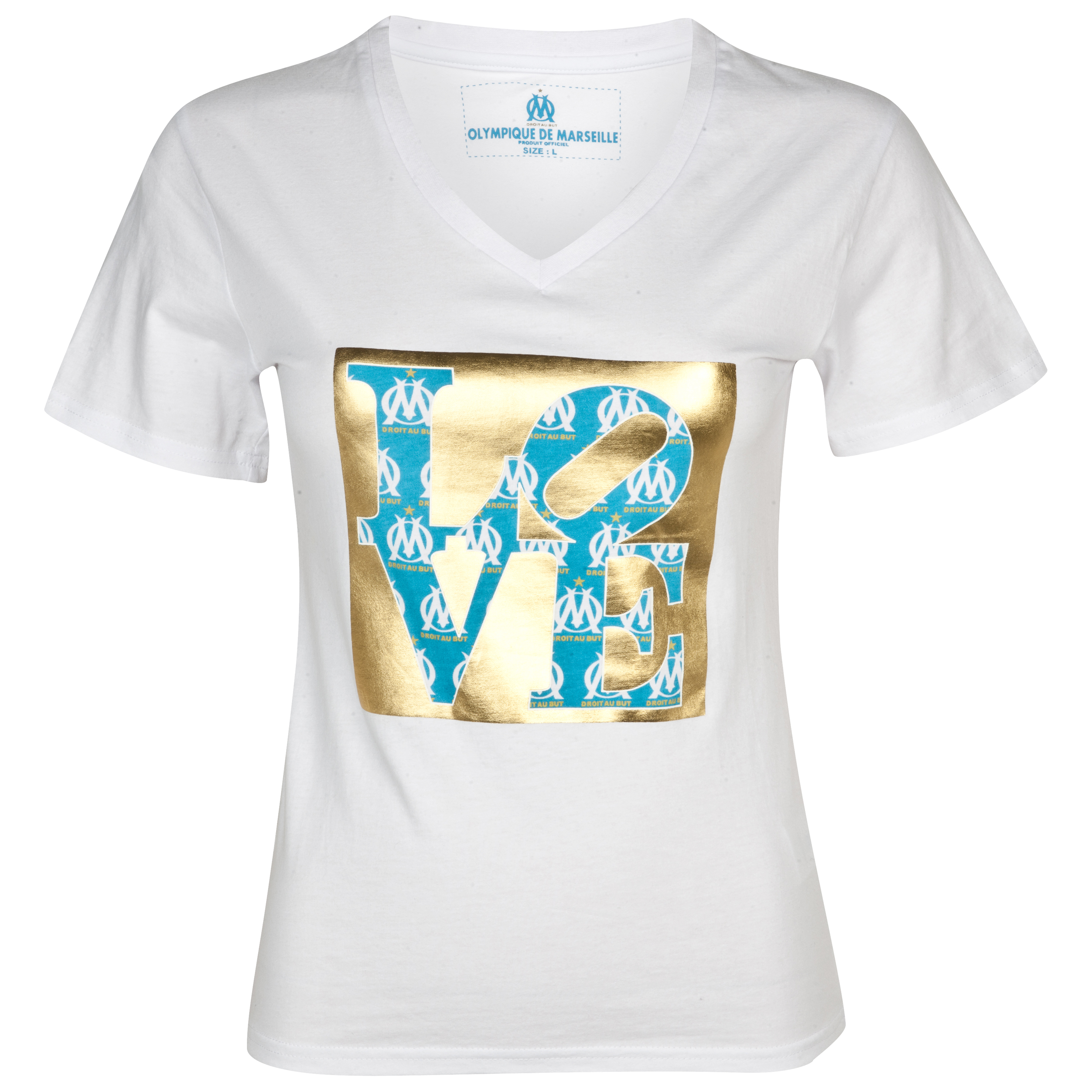 T-shirt Love Olympique de Marseille - Blanc - Femme