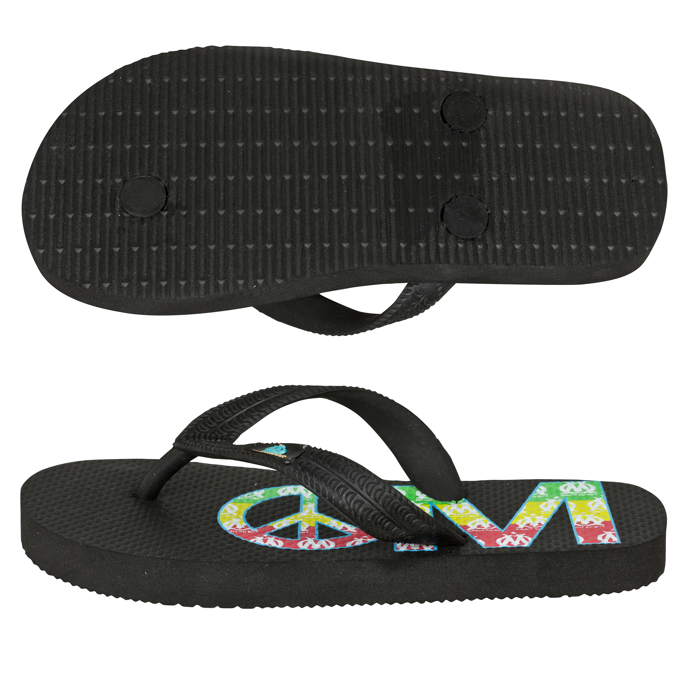 Tongs d'été Olympique de Marseille - Noir - Enfant