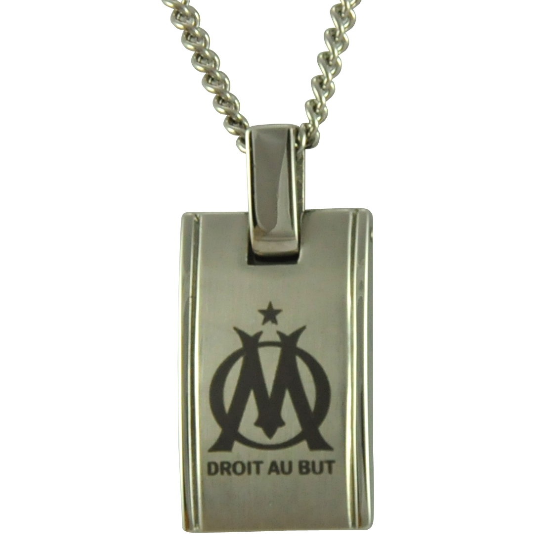 Plaque d'identification pour Chiens & Chaîne en Acier inoxydable Olympique de Marseille