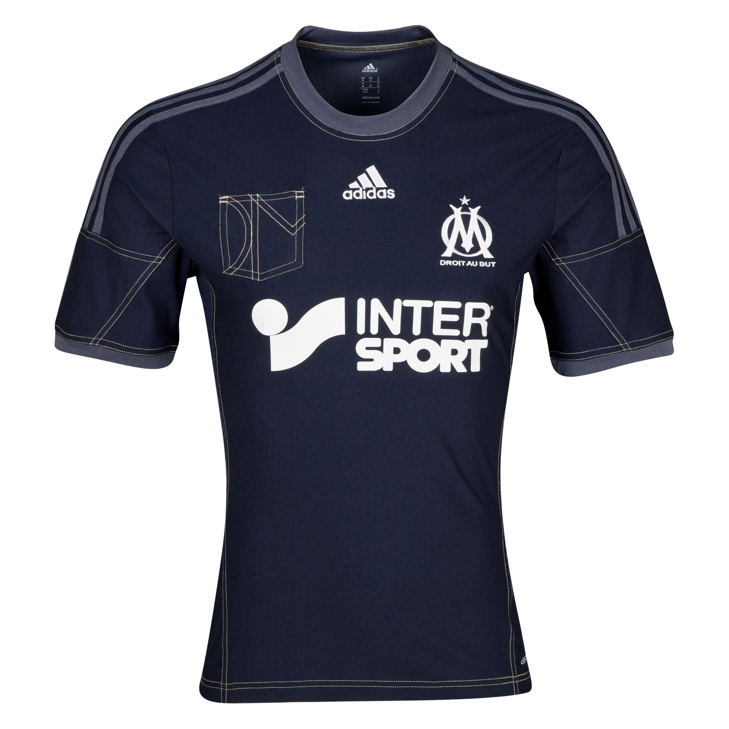 Olympique de Marseille Away Shirt SS 2013/14 - Mens Lt Blue