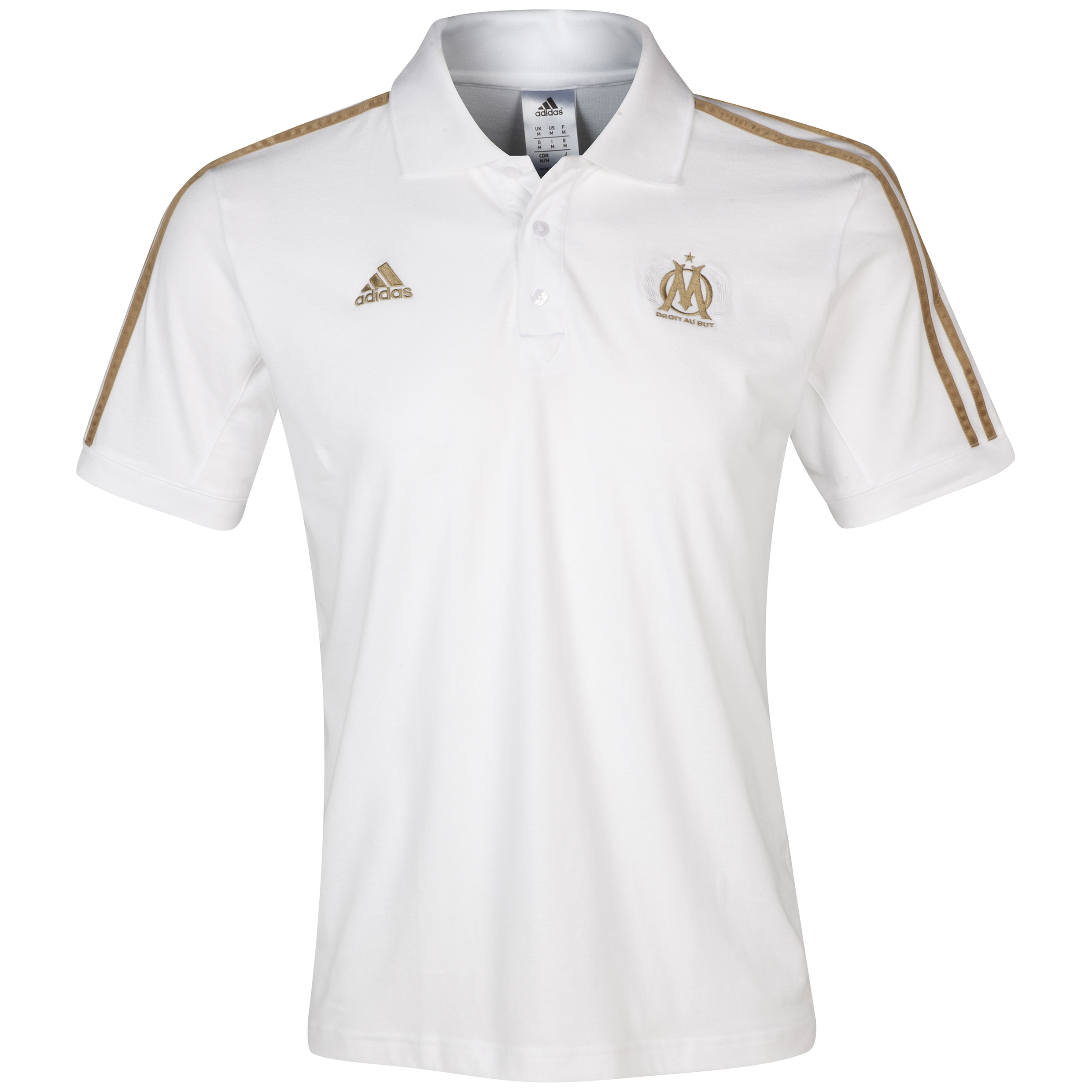 Polo Olympique de Marseille - Homme - Blanc/Or Football Foncé