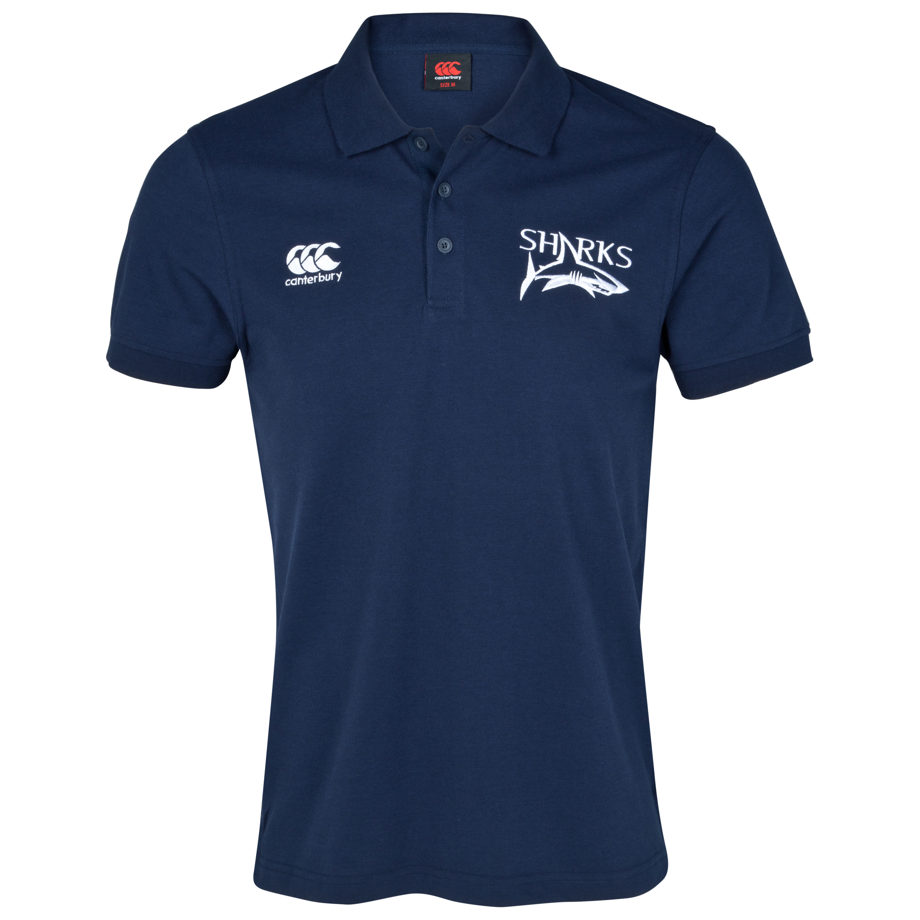 Sale Sharks Cotton Pique Polo - Navy