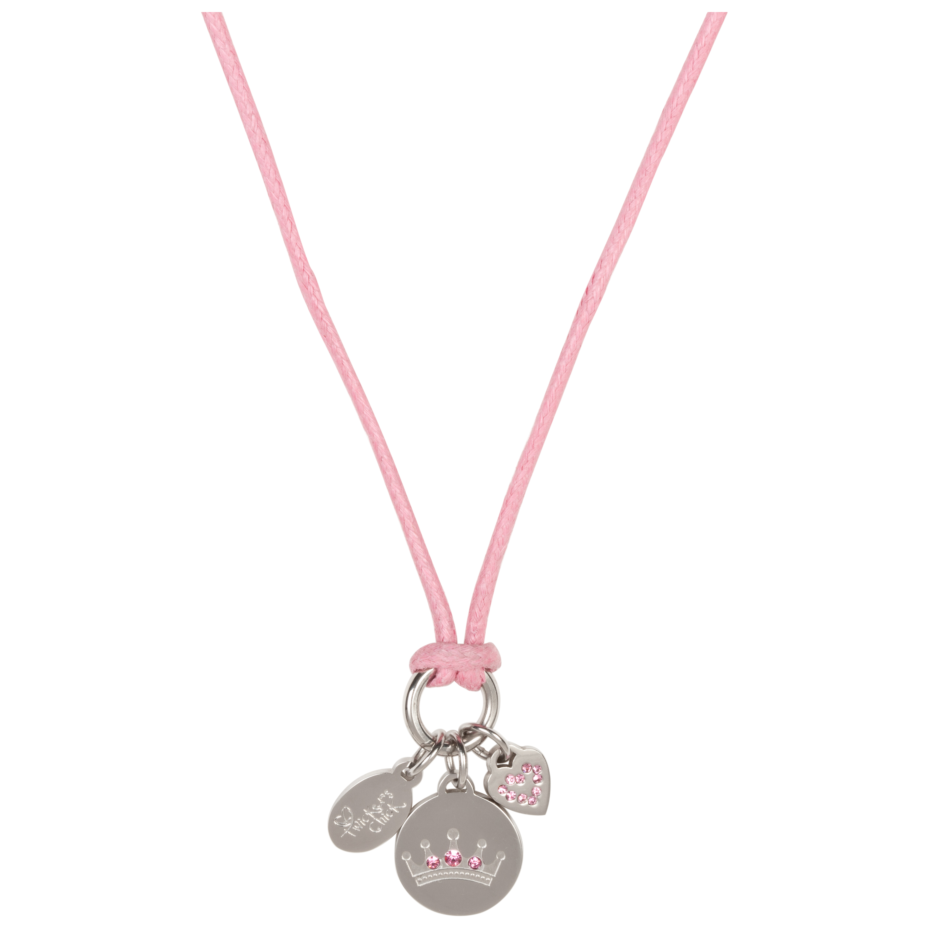 England Rugby Rose Charm Necklace - Pink/Silver