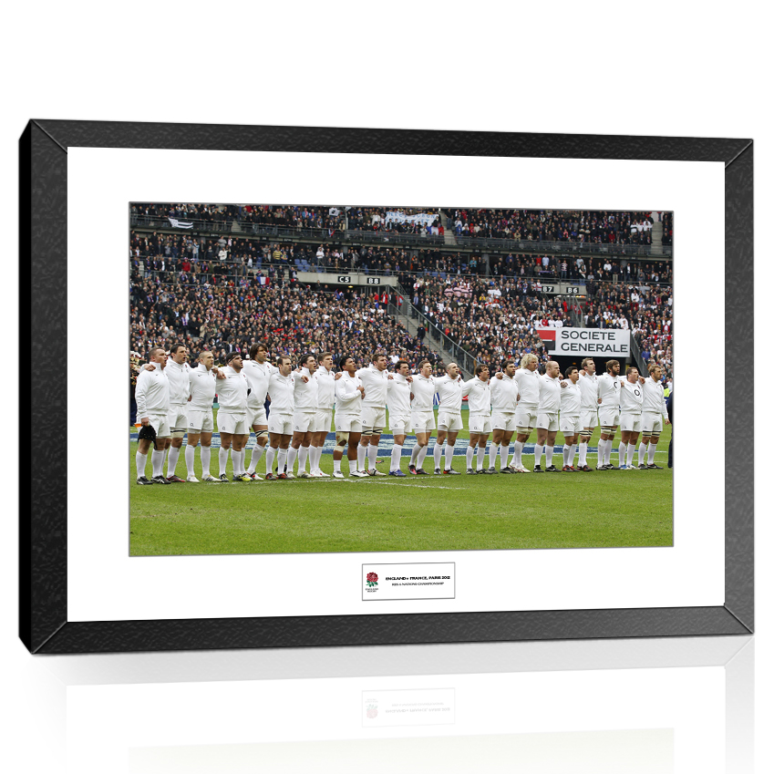 England Rugby National Anthem Line Up vs France 2012 6 Nations Championship Framed Print