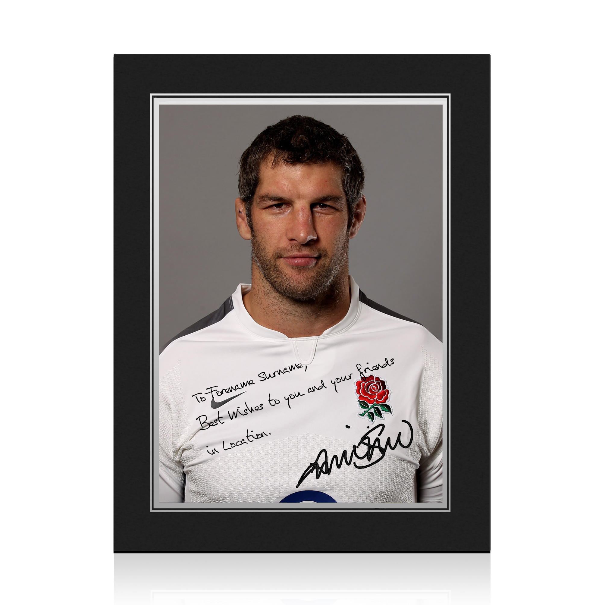 England Rugby Personalised Signature Print in Presentation Folder - Shaw