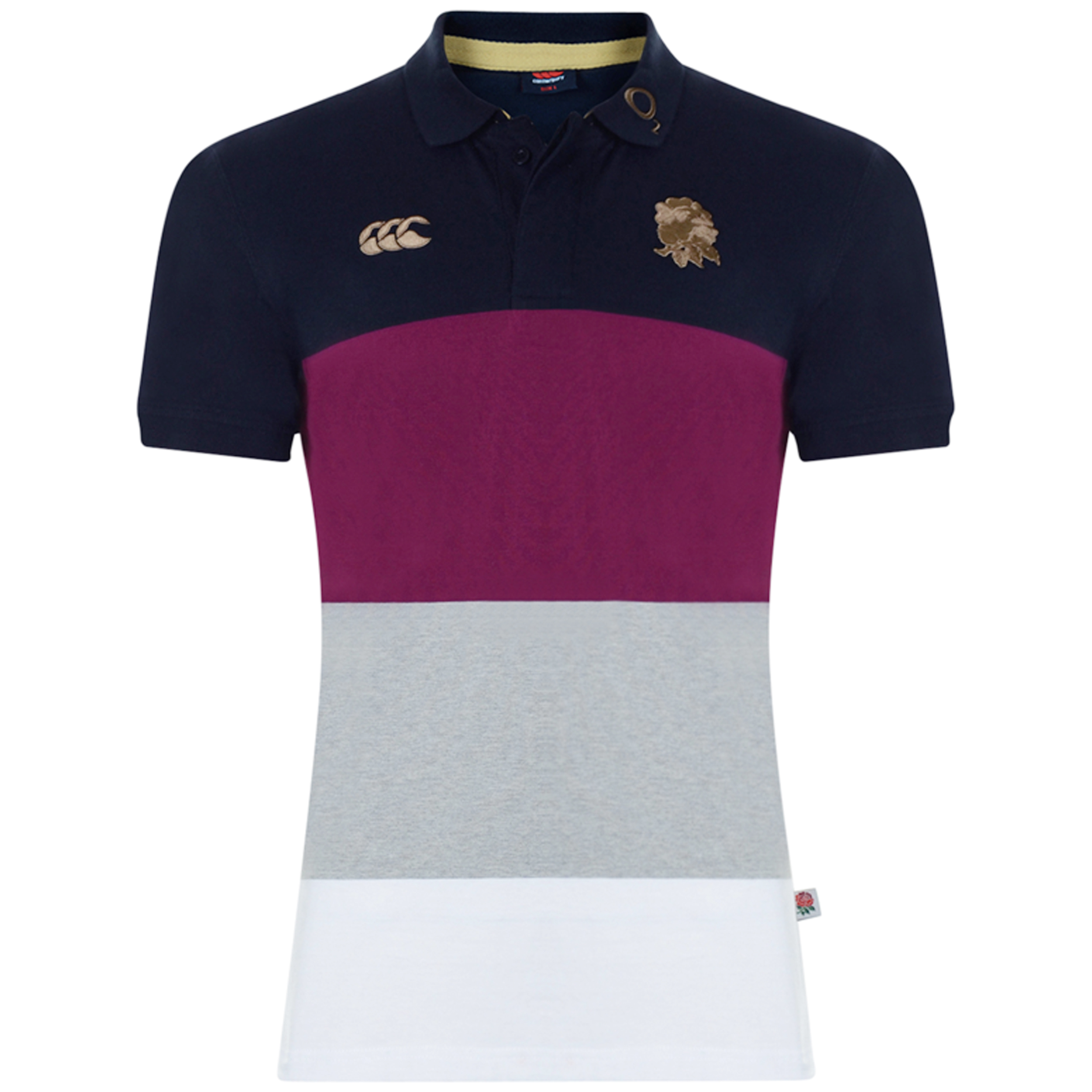 England Stripe Polo  - Black