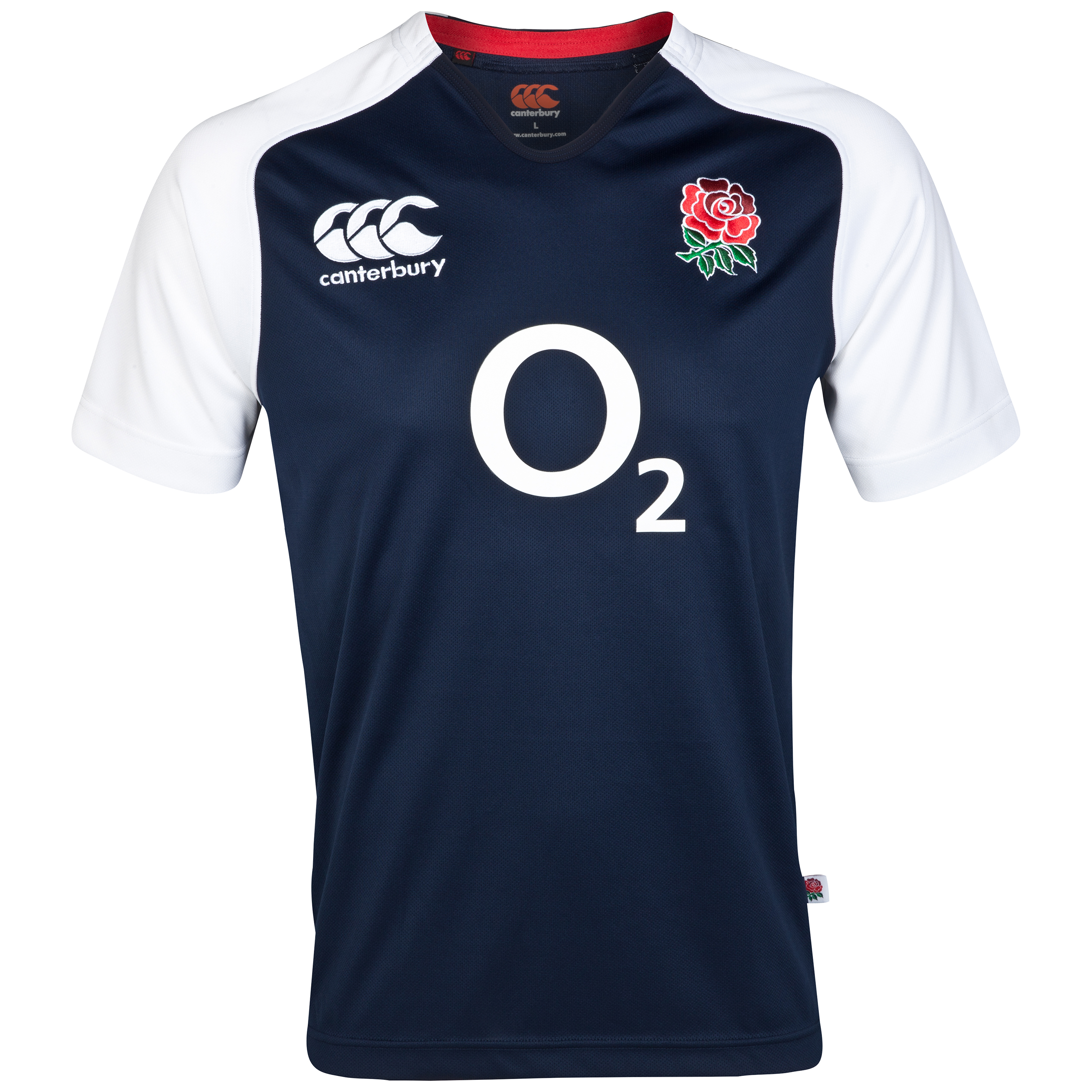 England Training Rugby Pro S/S - Kids - Navy / White