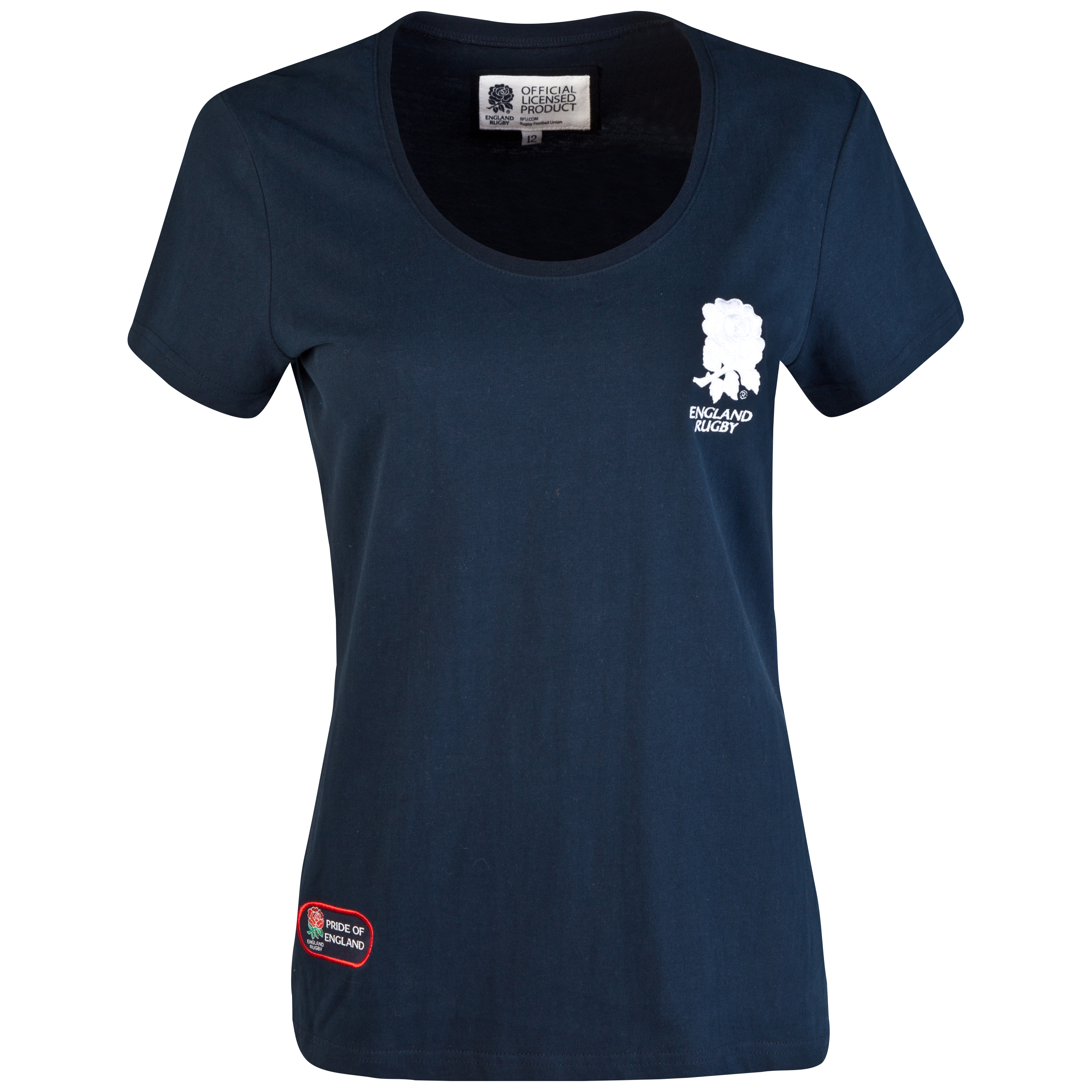 England Rugby Classic Collection Rose T-Shirt  - Navy - Womens