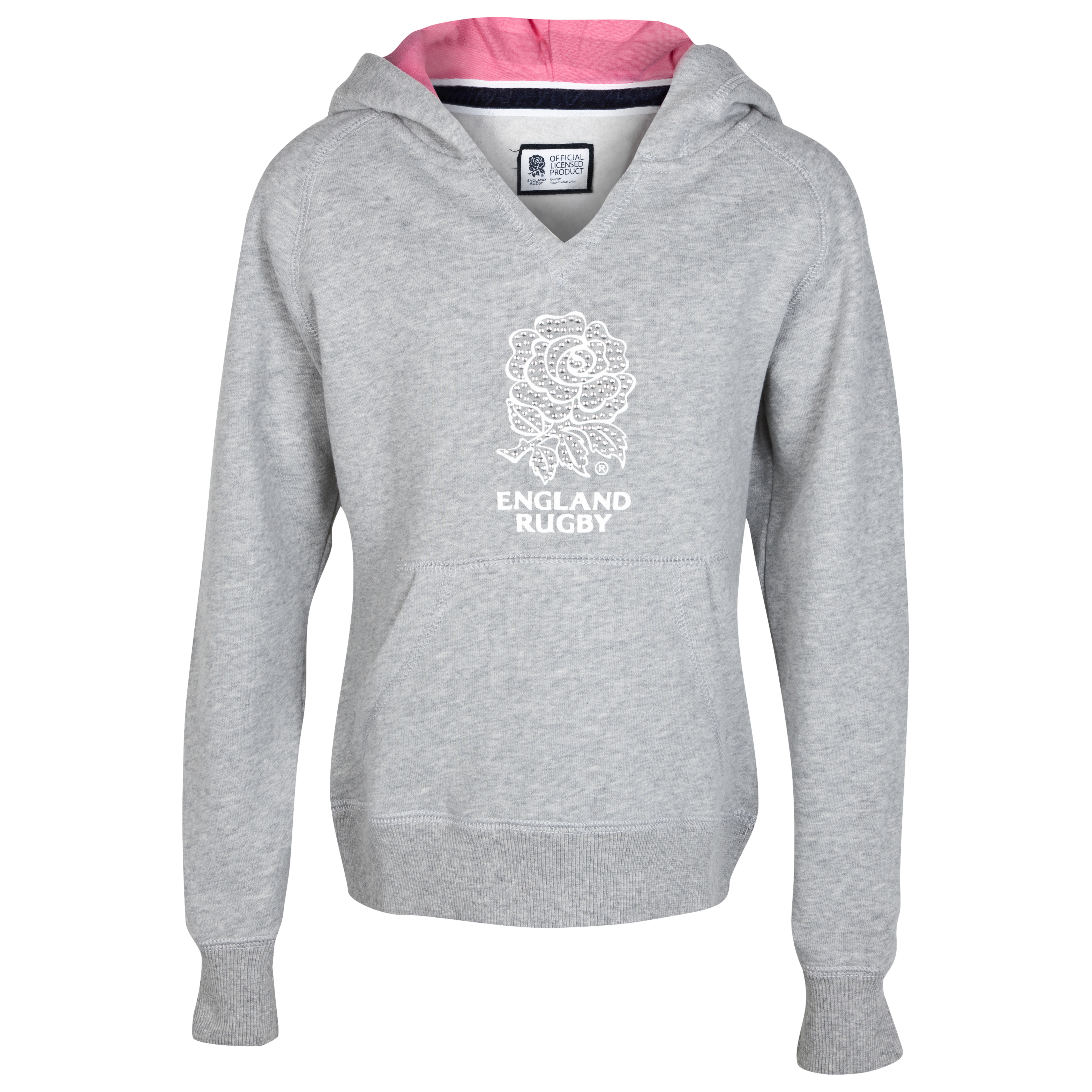 England Rugby Classic Collection Hoody - Grey/Pink - Infant Girls