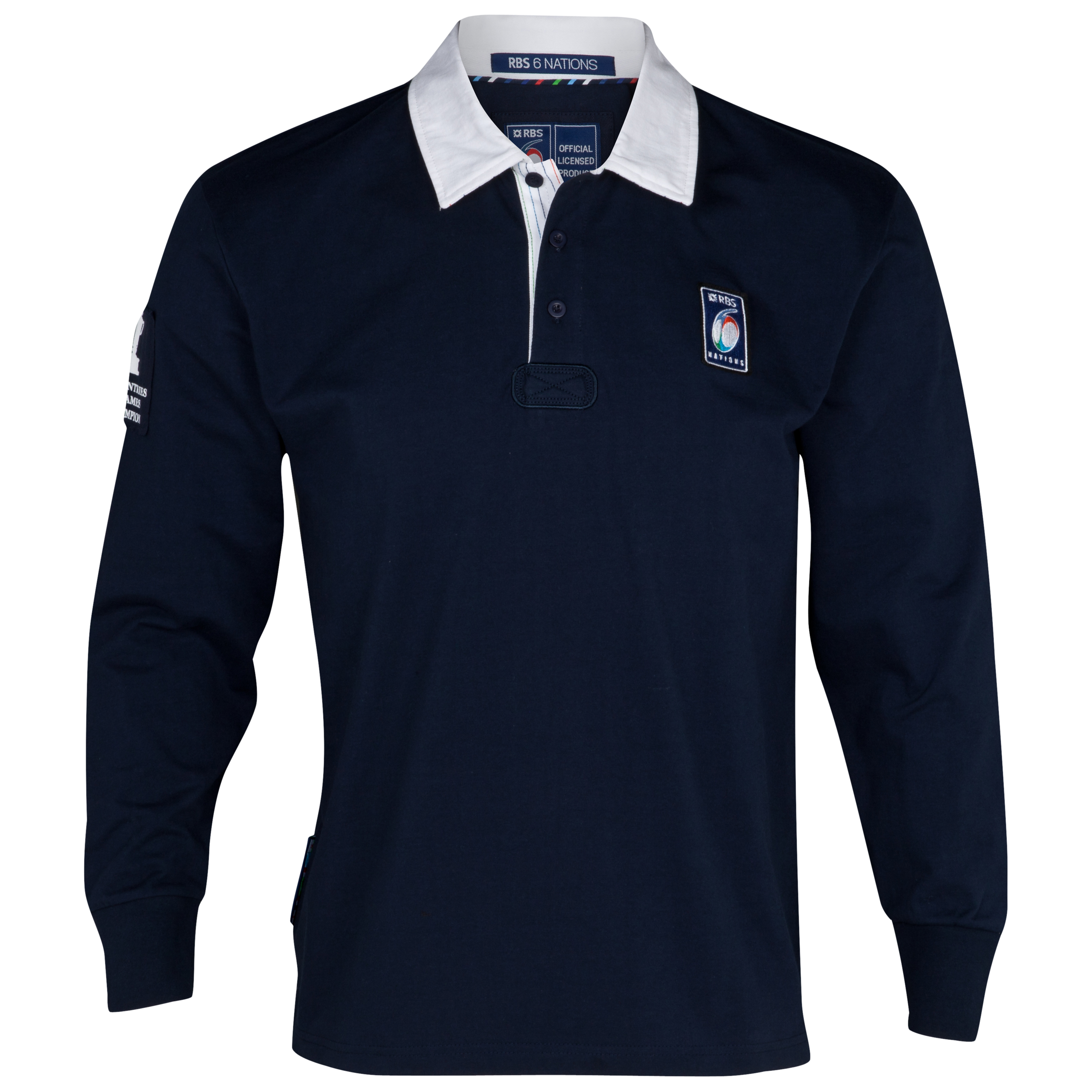 RBS 6 Nations Long Sleeved Classic Rugby Shirt - Navy