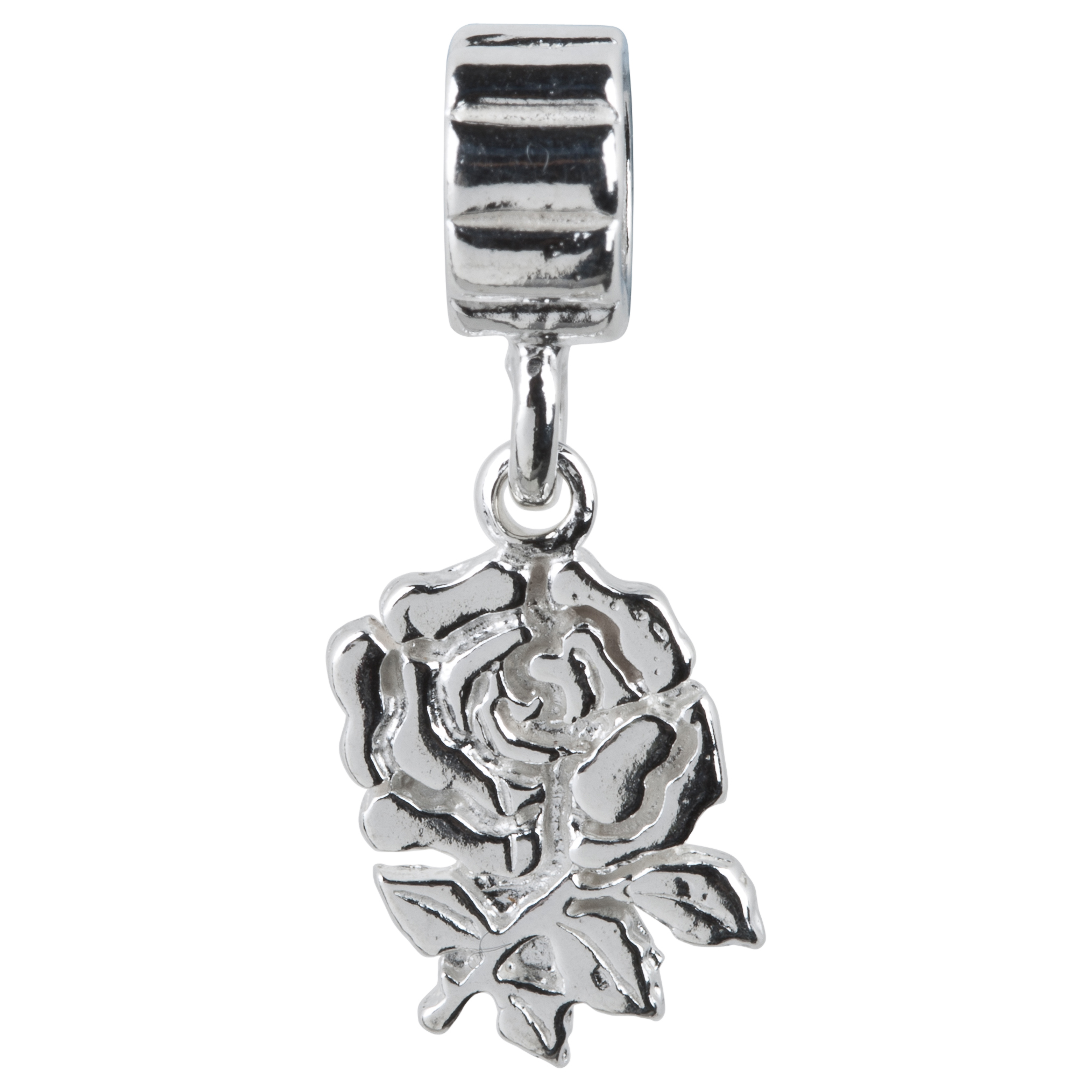 England Rugby Rose Sterling Silver Bracelet Charm