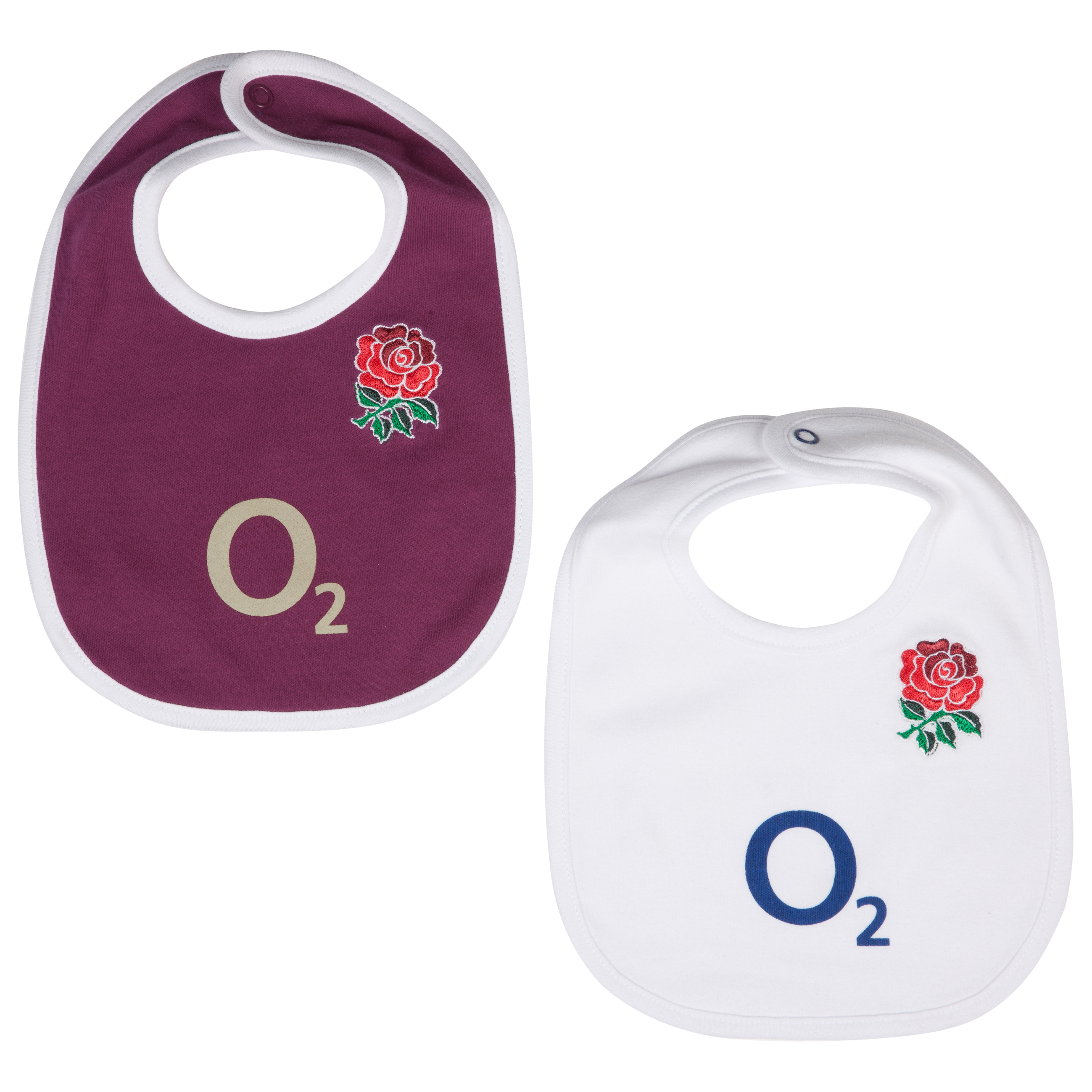 England Rugby Kit 2pk Bibs - White/Claret - Babywear