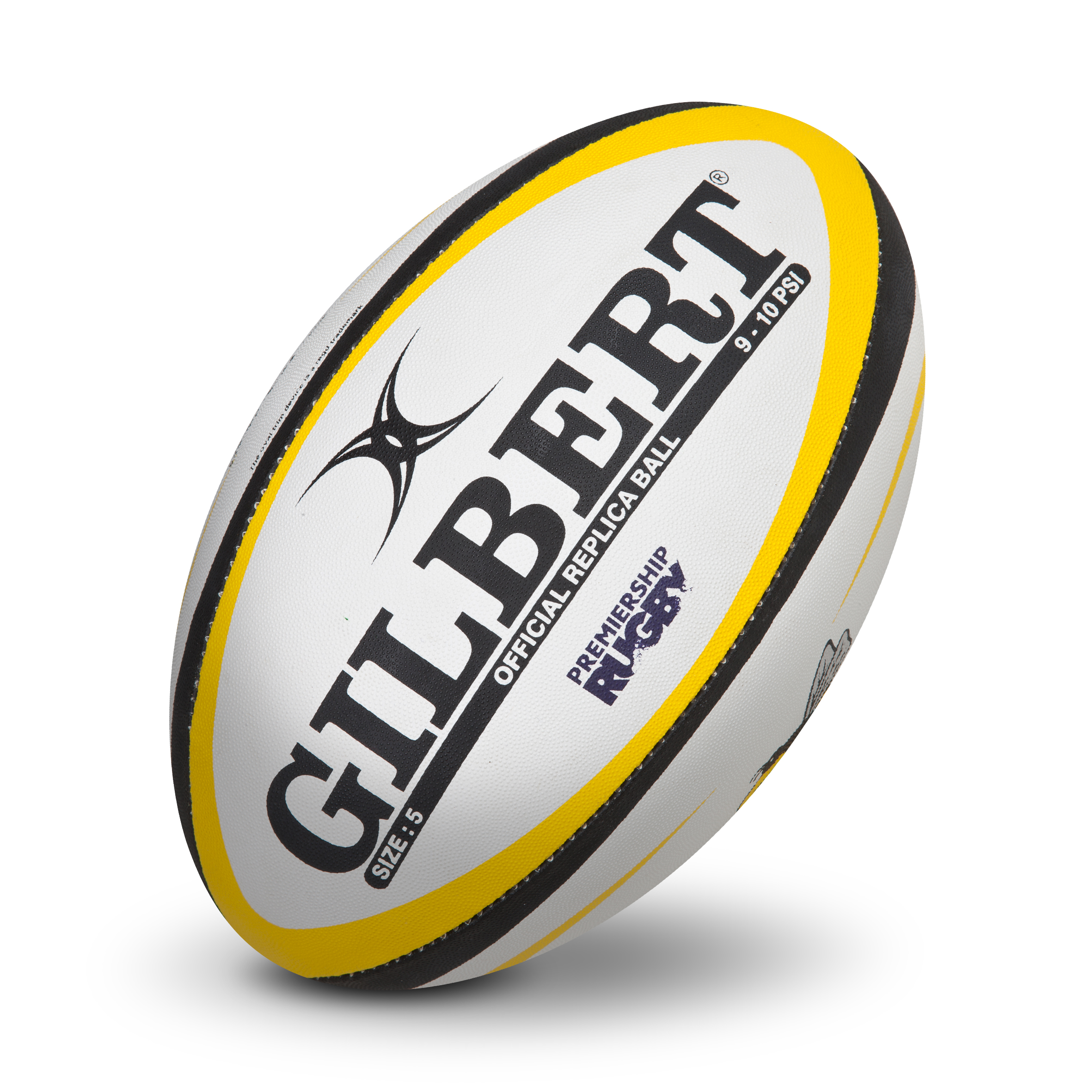Gilbert London Wasps Replica Rugby Ball - Size 5 - White/Yellow/Black
