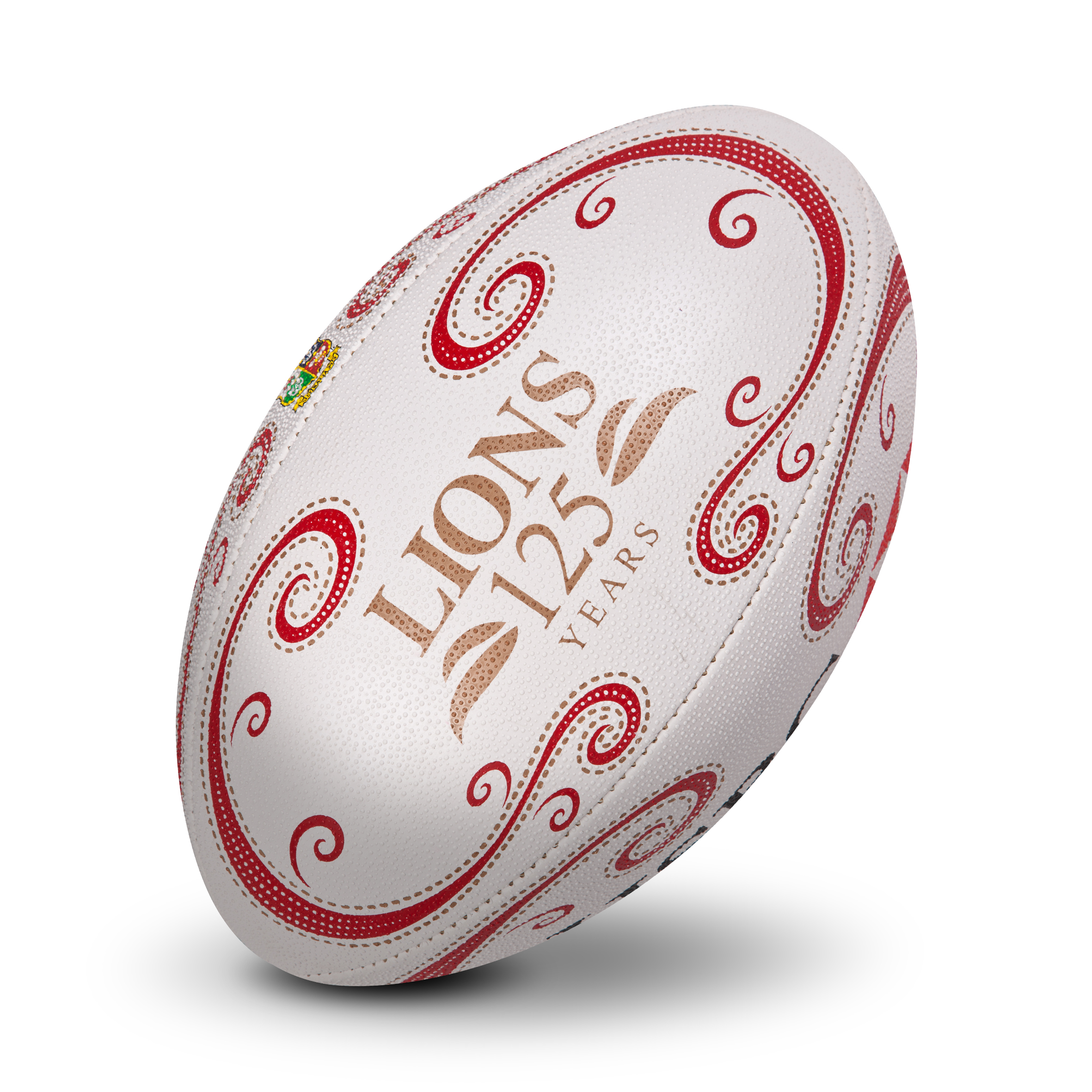 British and Irish Lions 125 year Anniversay Rugby Ball - White/Red/Gold