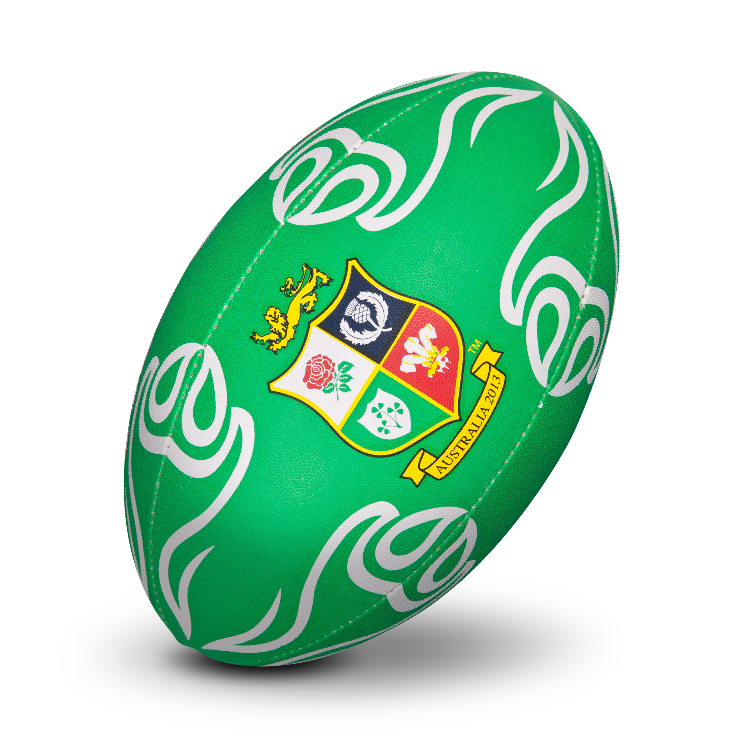British and Irish Lions Supporters Rugby Ball - Green/White