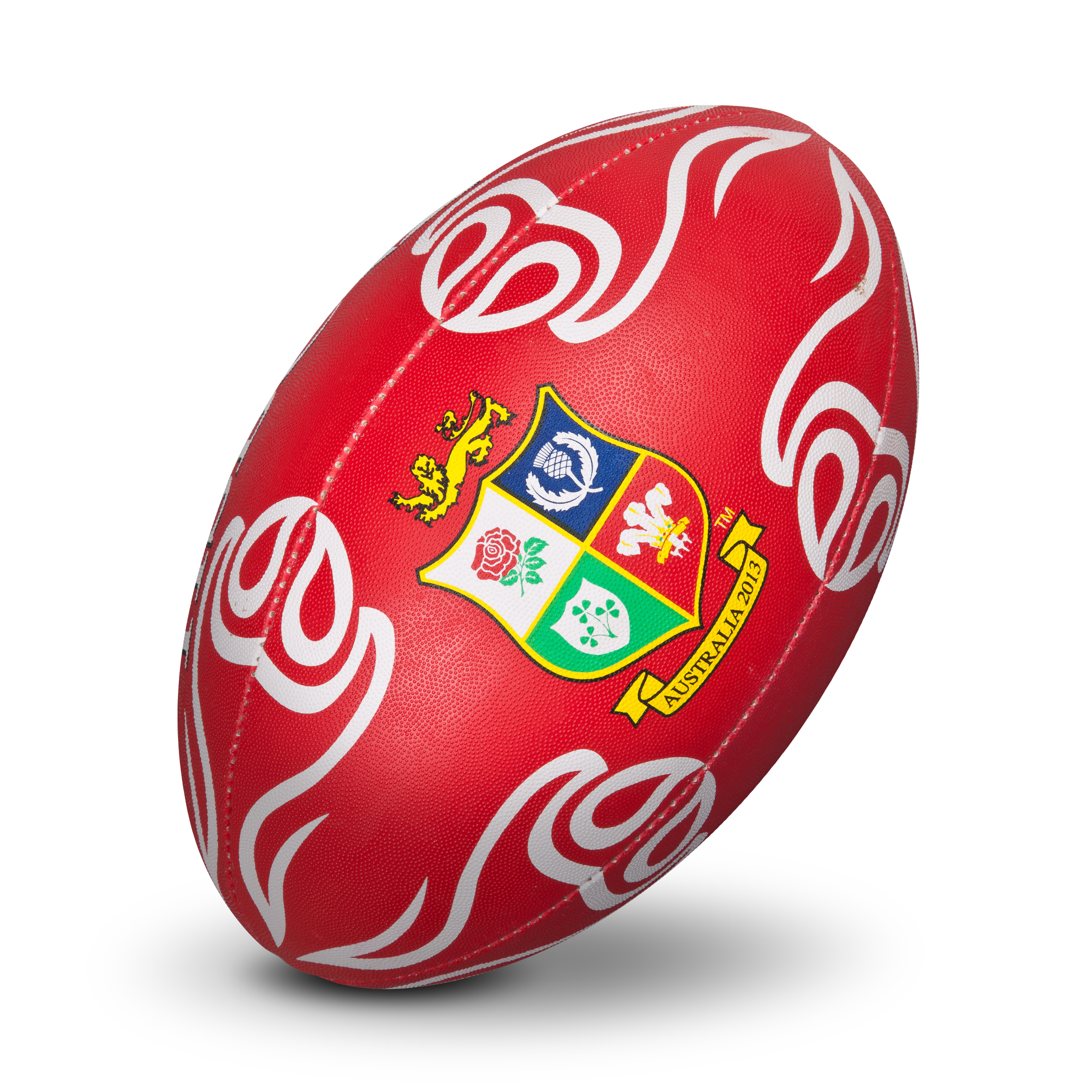 British and Irish Lions Supporters Rugby Ball - Red/White