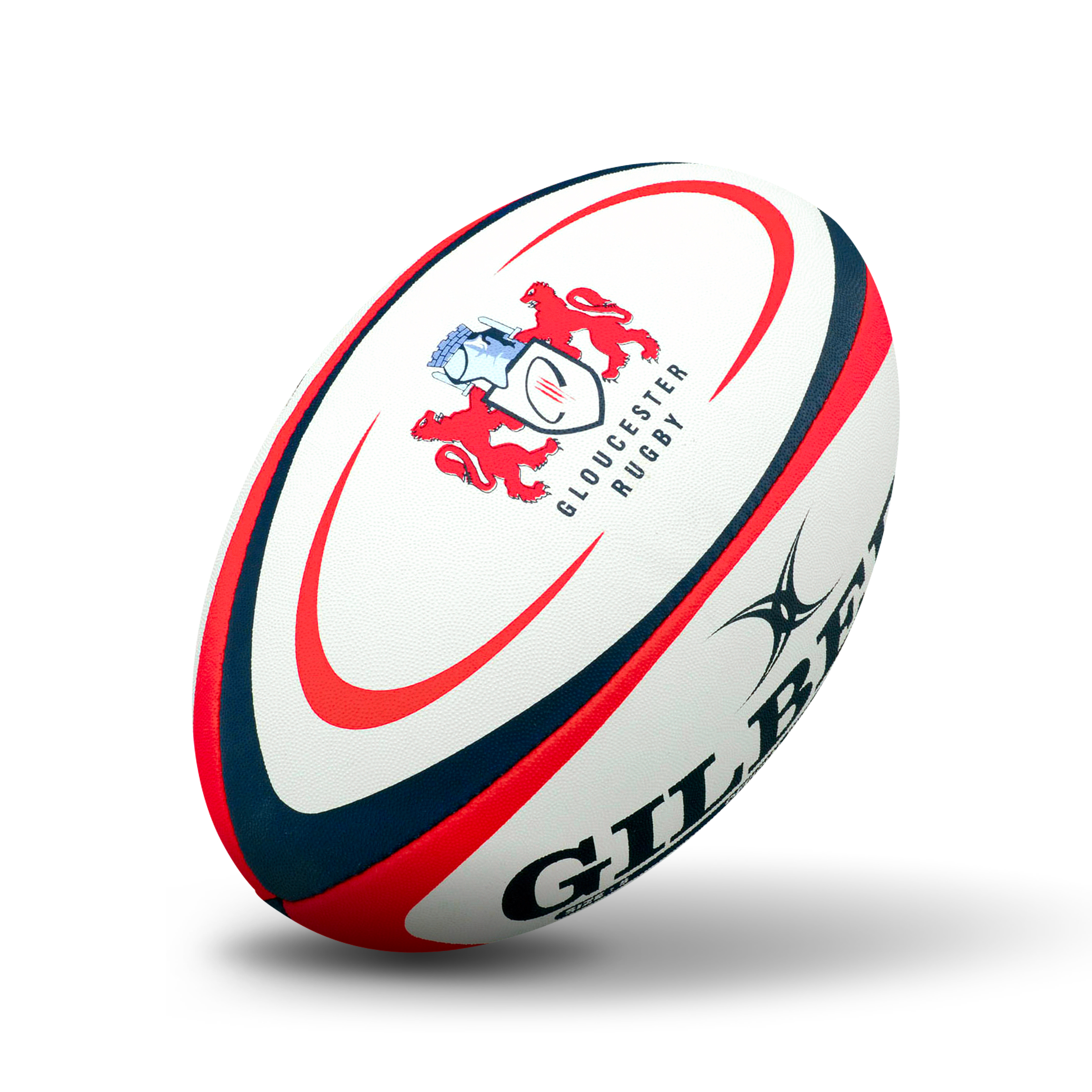Gilbert Gloucester Rugby Ball - Red/Black - Size 5