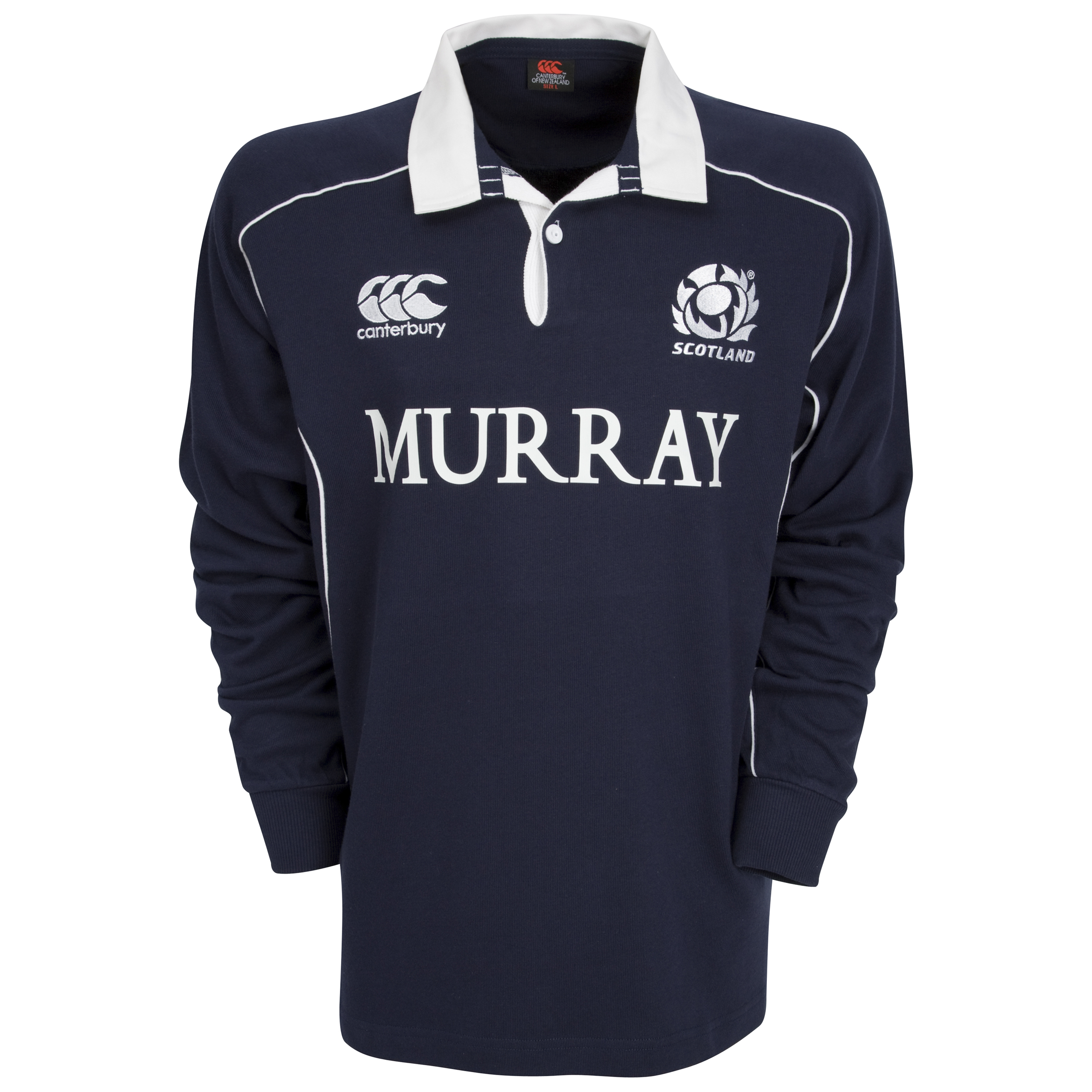 Scotland Classic Home Rugby Shirt 2009 2011 Kids Long Sleeved Navy White