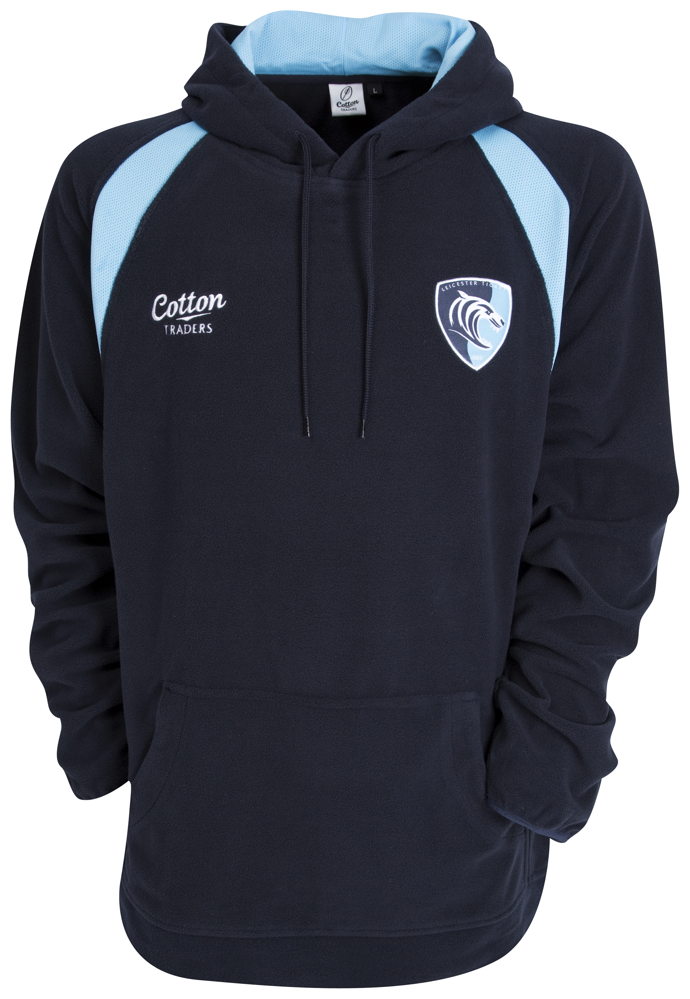 Leicester Tigers Hooded Sweatshirt - Navy/Sky