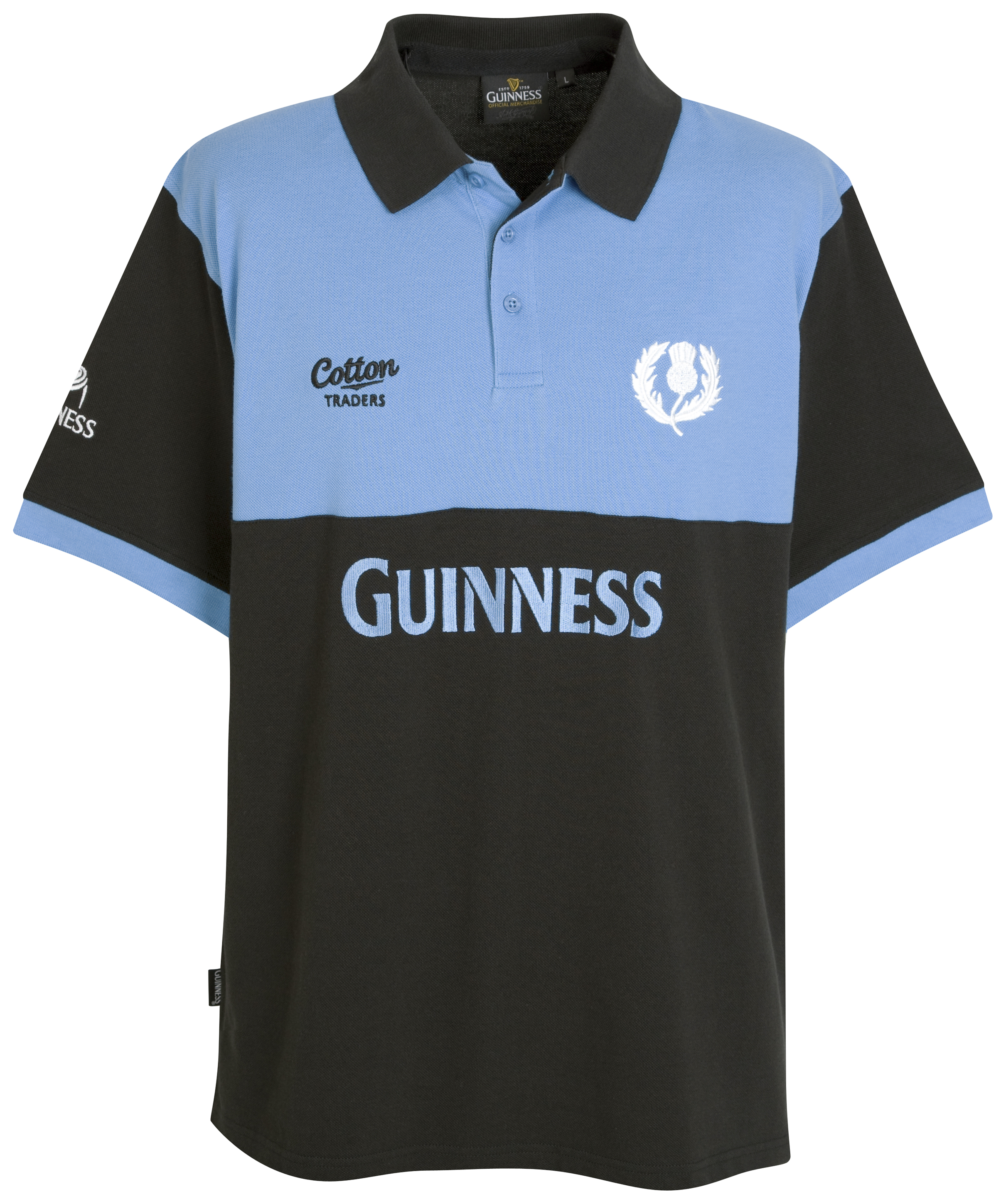 Guinness Scotland Country Classic Polo - Black/Sky