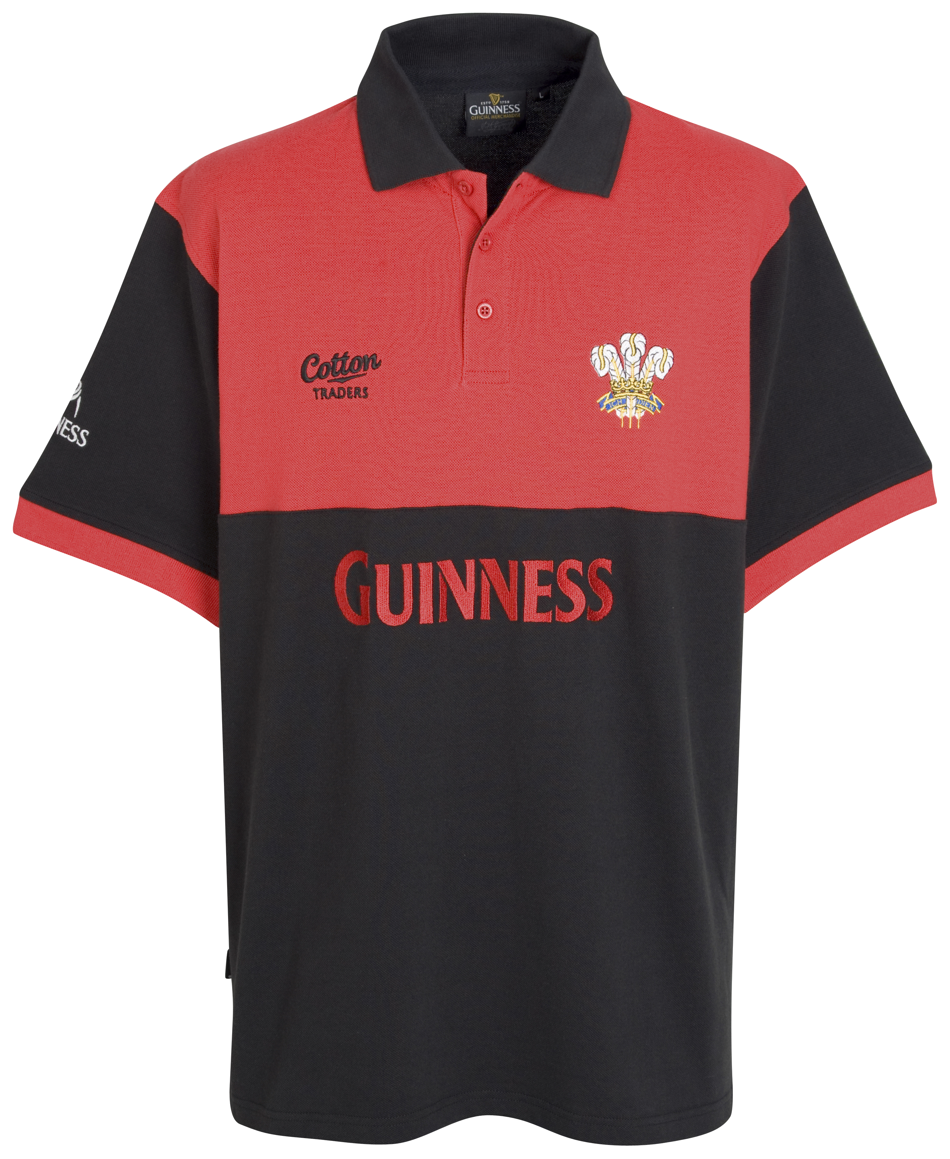 Guinness Wales Country Classic Polo - Black/Red