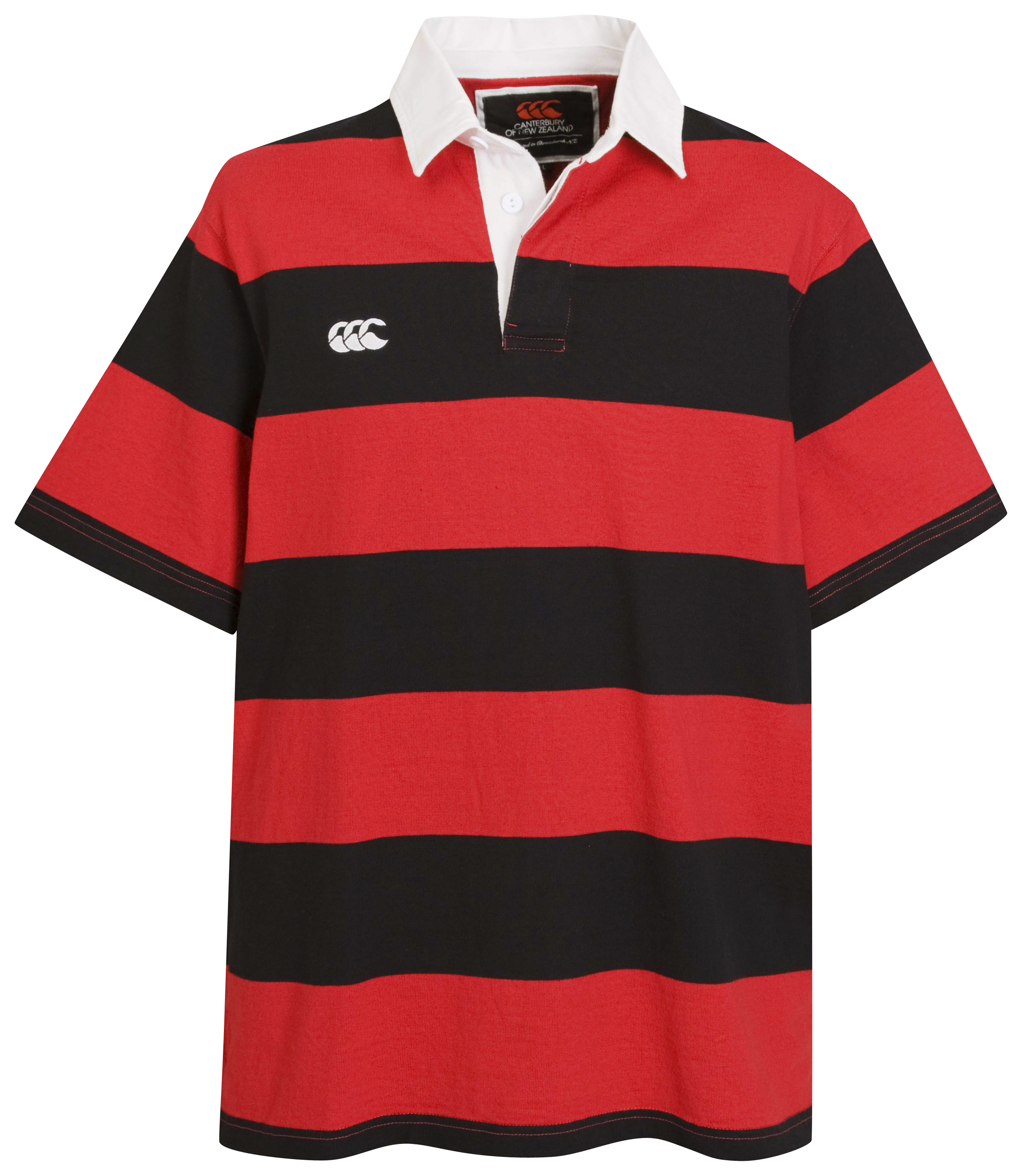 Canterbury Striped Classic Rugby Jersey Black Flag Red