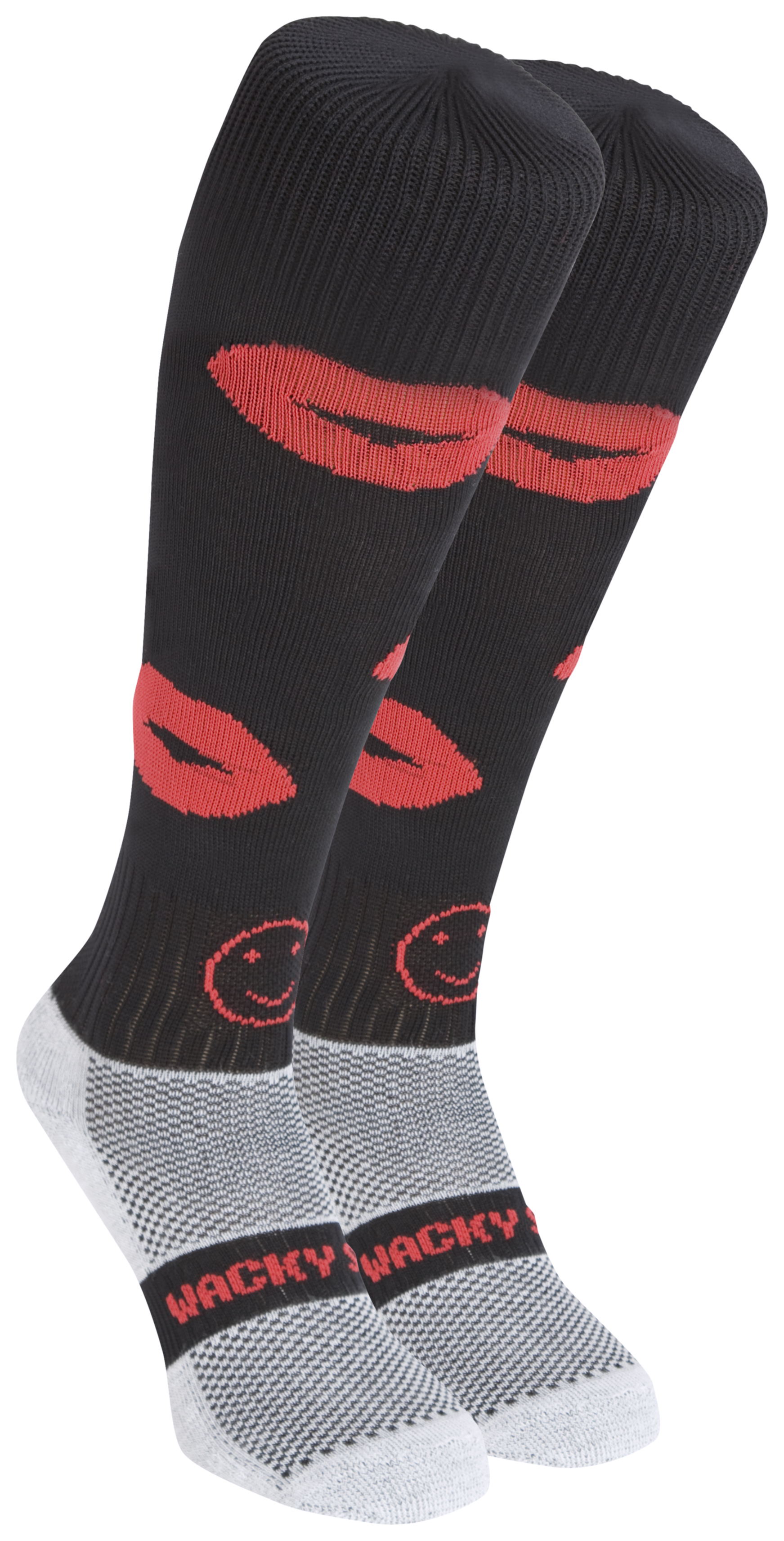 WackySox Hot Lips Socks - Black/Red - Size 2-6