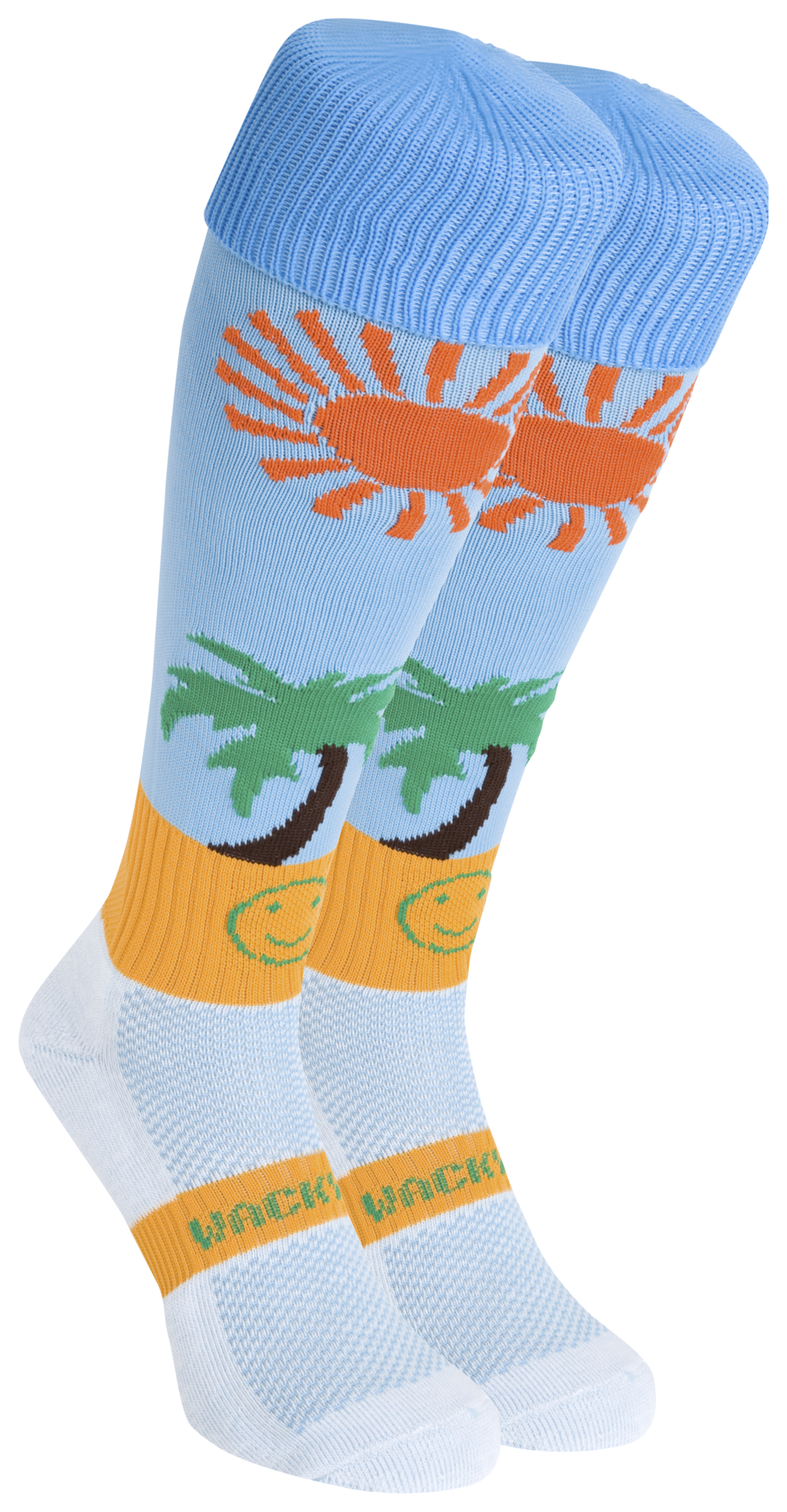 WackySox Life's A Beach Socks - Blue/Yellow/Green/Orange - 12-14