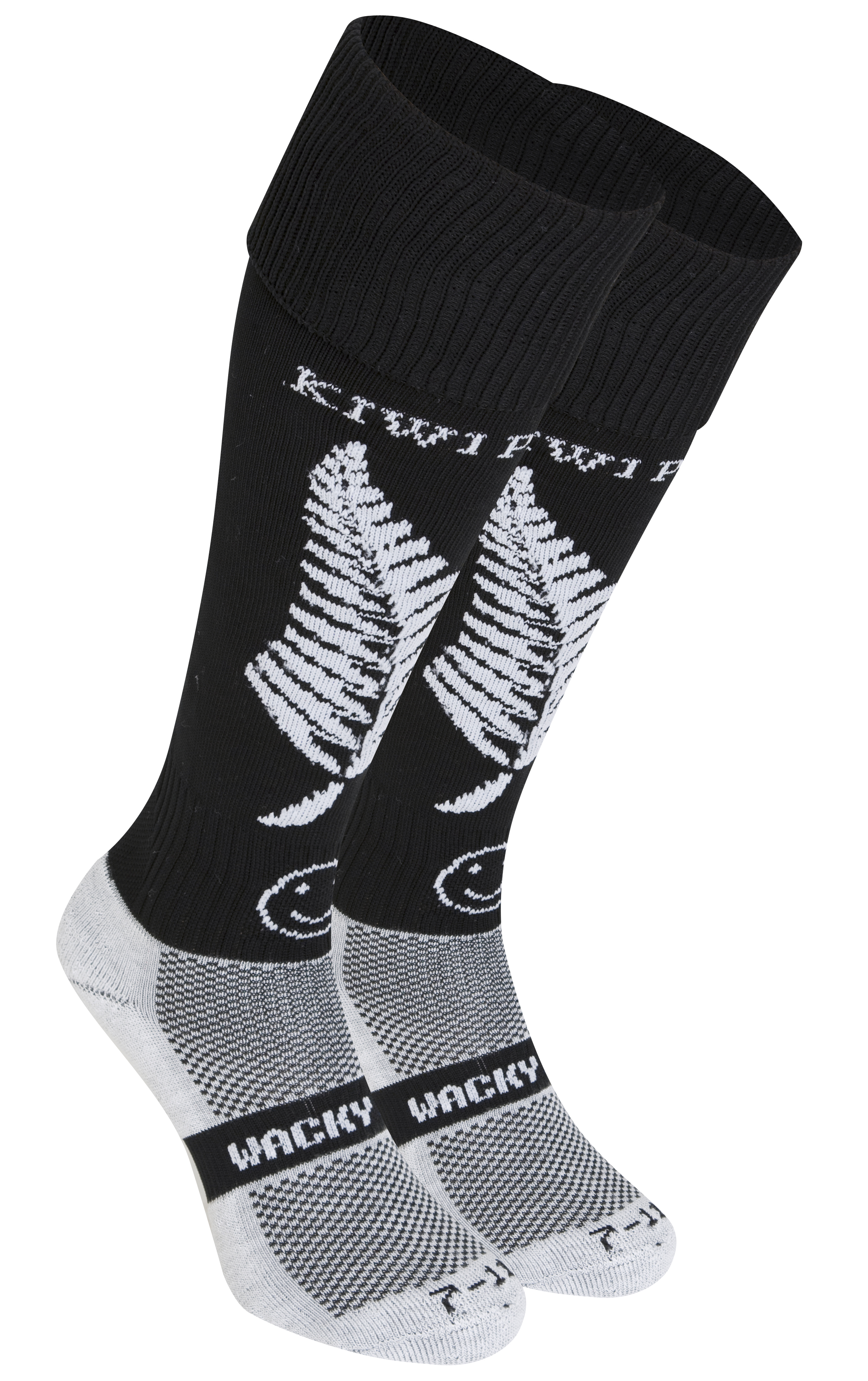 Wacky Sox New Zealand Socks - Black/White - Size 7-11