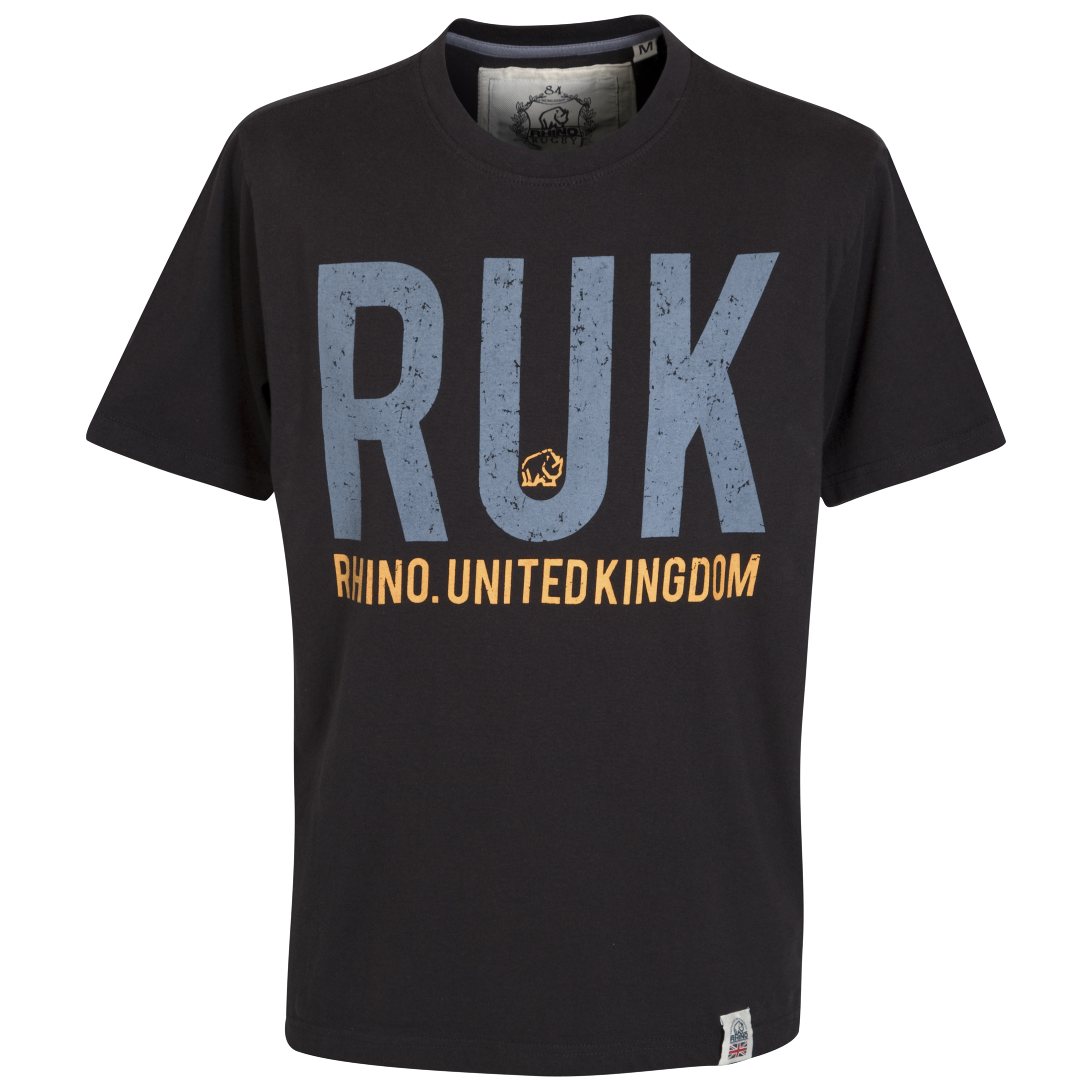 Rhino Distressed Print T-Shirt - Black
