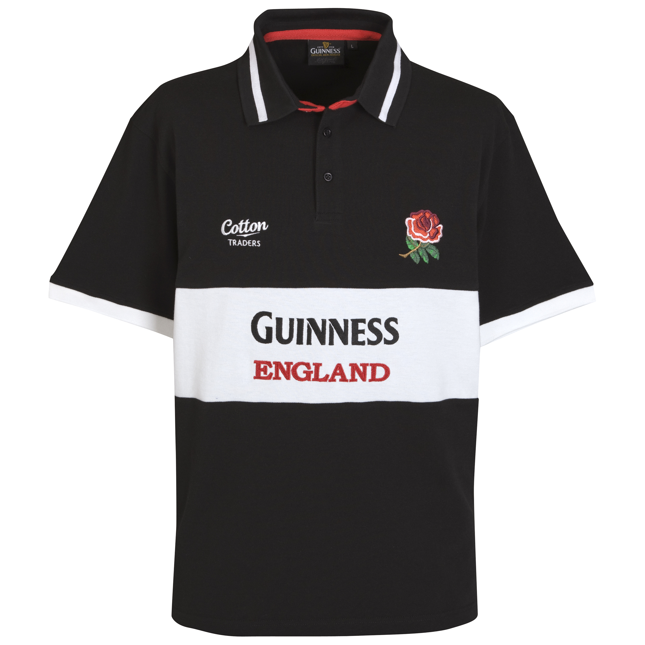 England Guinness Classic Polo - Black/White
