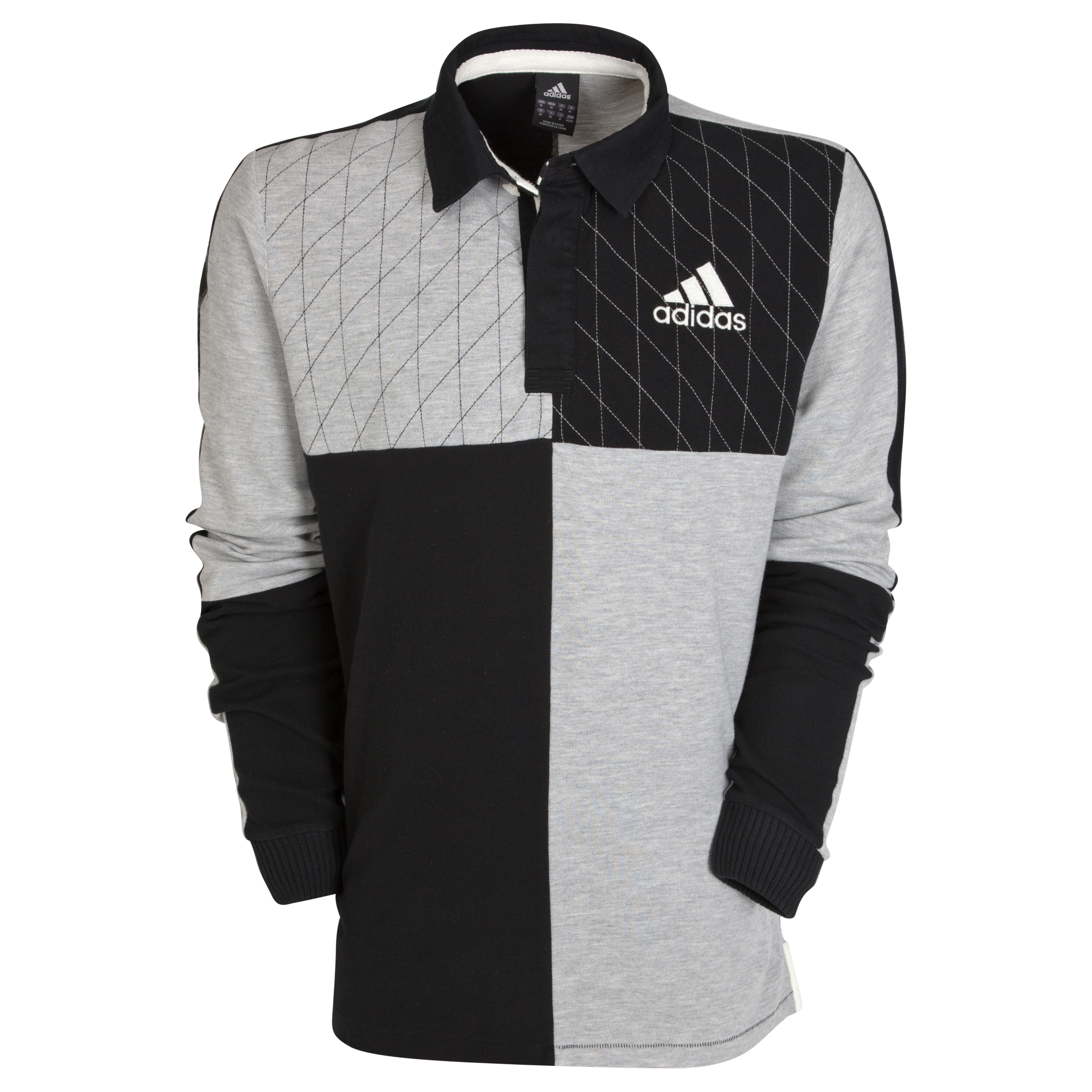 adidas Rugby 16th Long Sleeve Jersey - Black-Medium Grey Heather