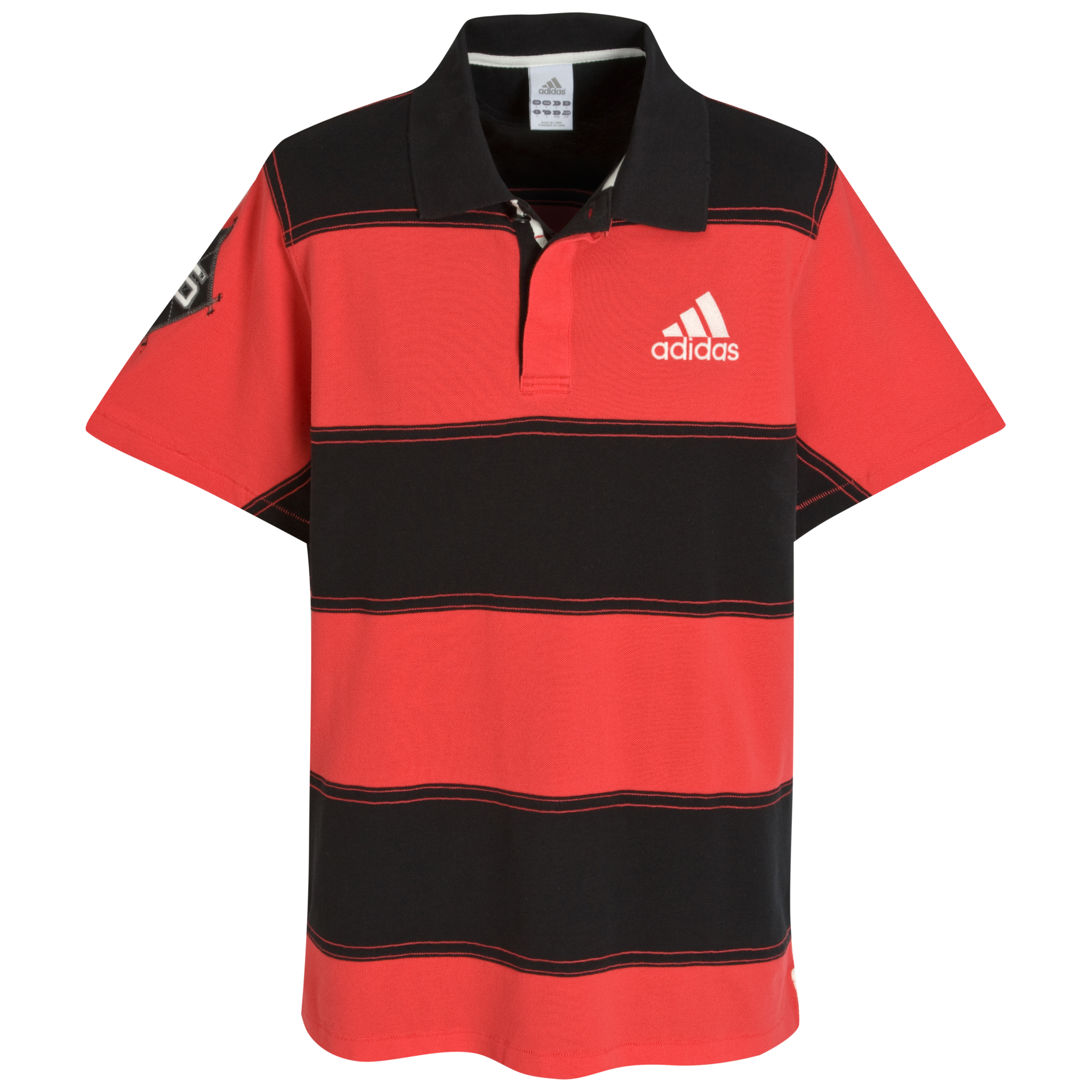 adidas Rugby 16th Polo - Black-Radiant Red